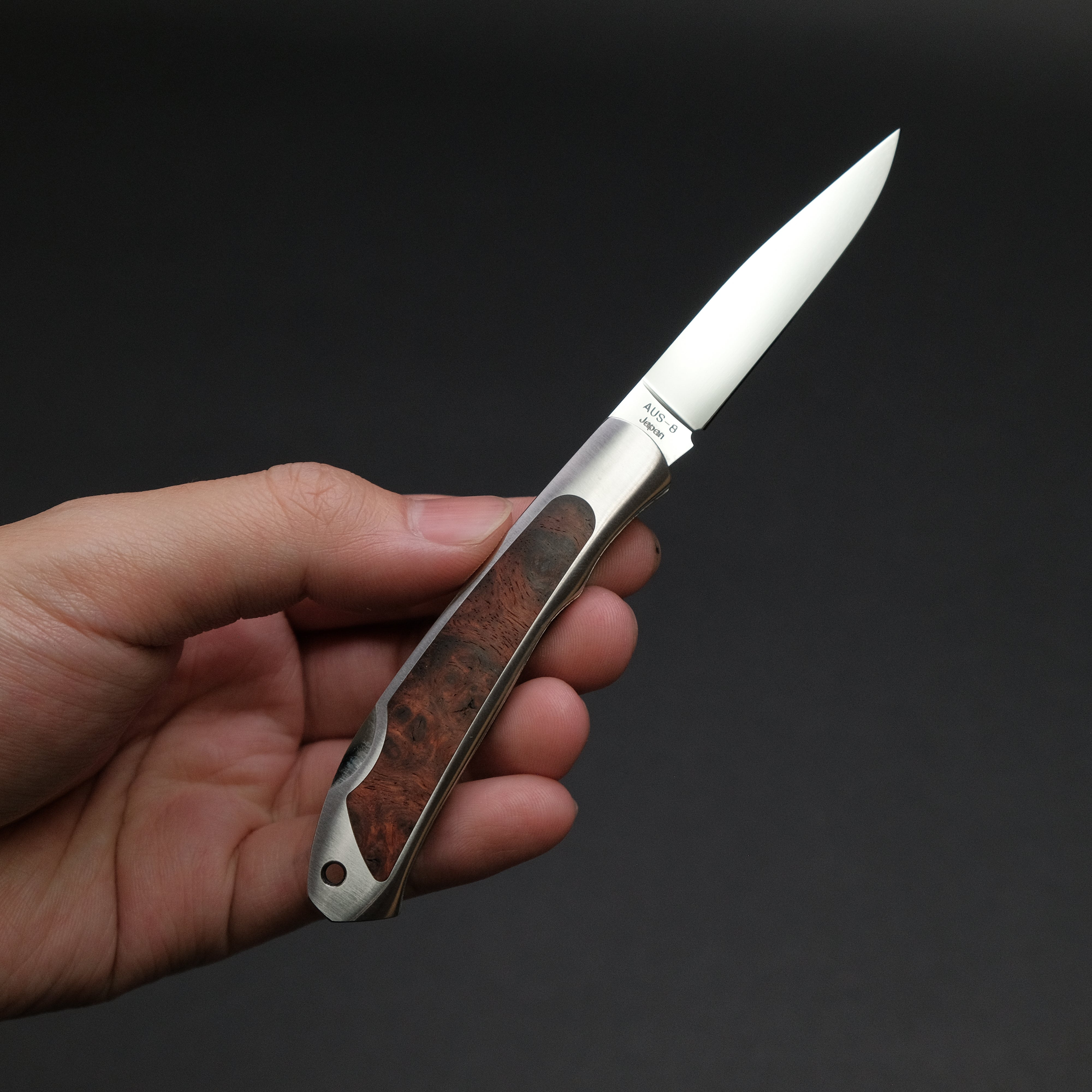 MOKI Kita Kitsune Folding Pocket Knife with Quince Wood Handle - Perfect for Camping, Hiking & Everyday Carry (EDC)