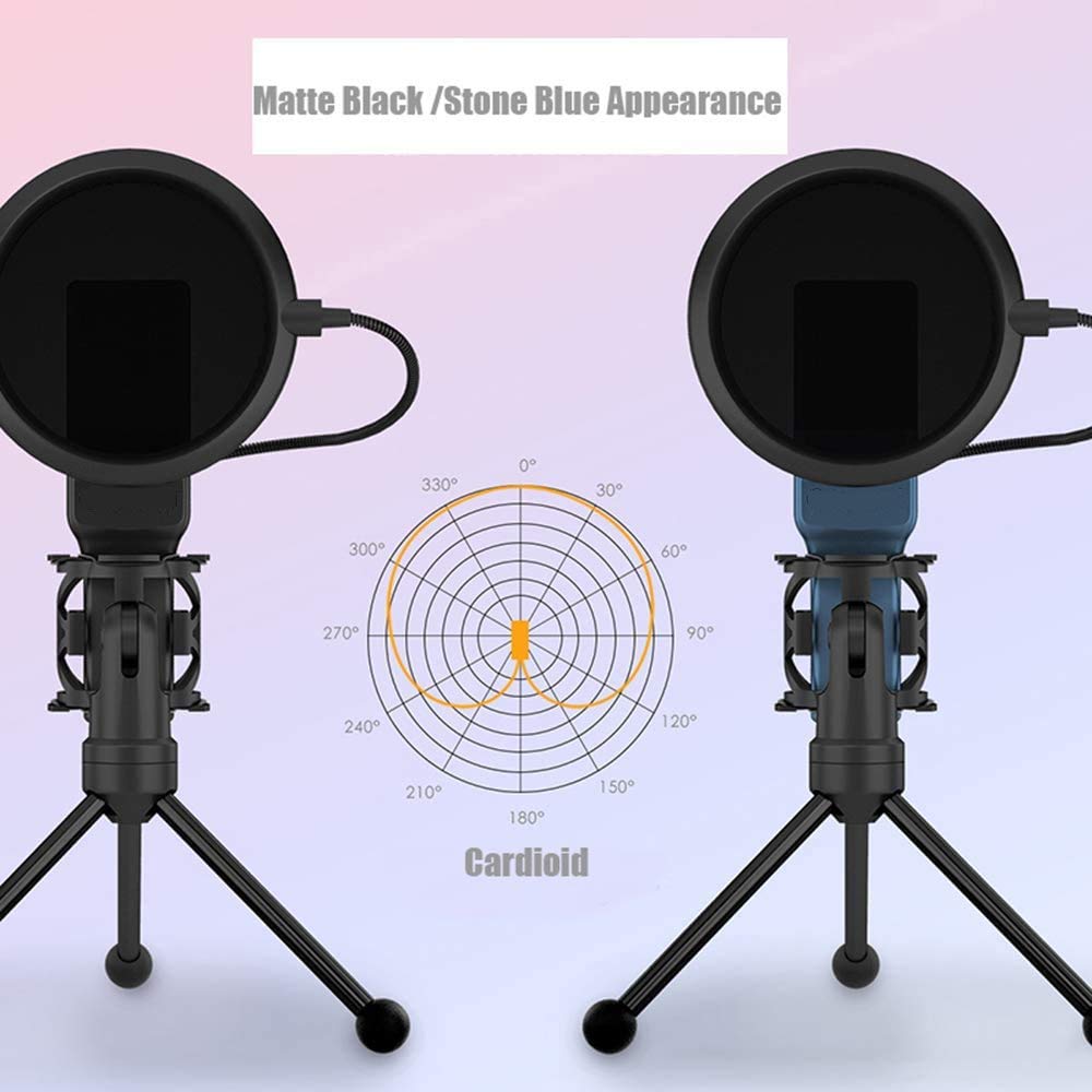Professional USB Condenser Microphone - Plug & Play Studio Quality Mic for PC Recording, Gaming, Voice Chat, Podcasting & Video Conferencing (Black) | Perfect for Home Studio, Streaming & Online Meetings