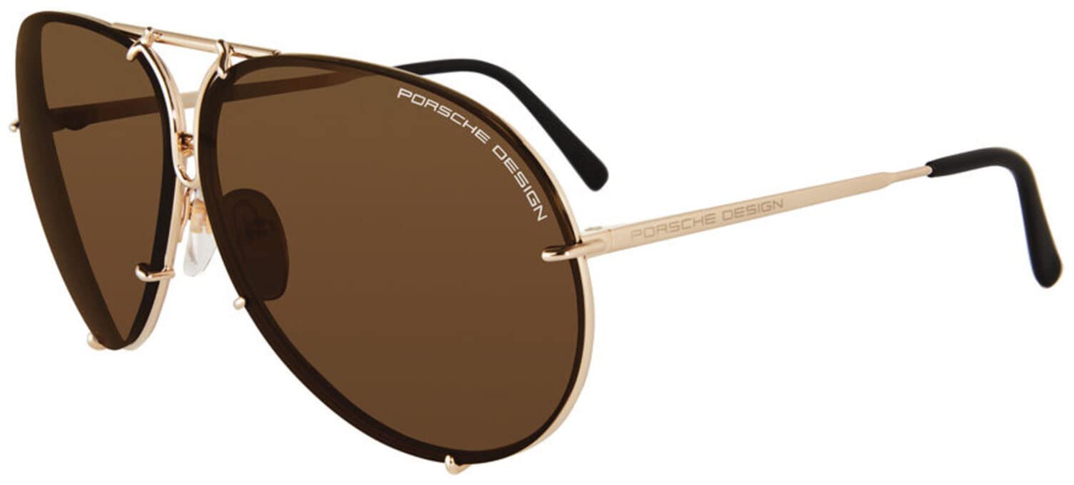 Porsche Design P 8478 Sunglasses - Light Gold Frame, UV Protection, Luxury Aviator Style for Men & Women - Perfect for Driving, Travel, and Outdoor Activities
