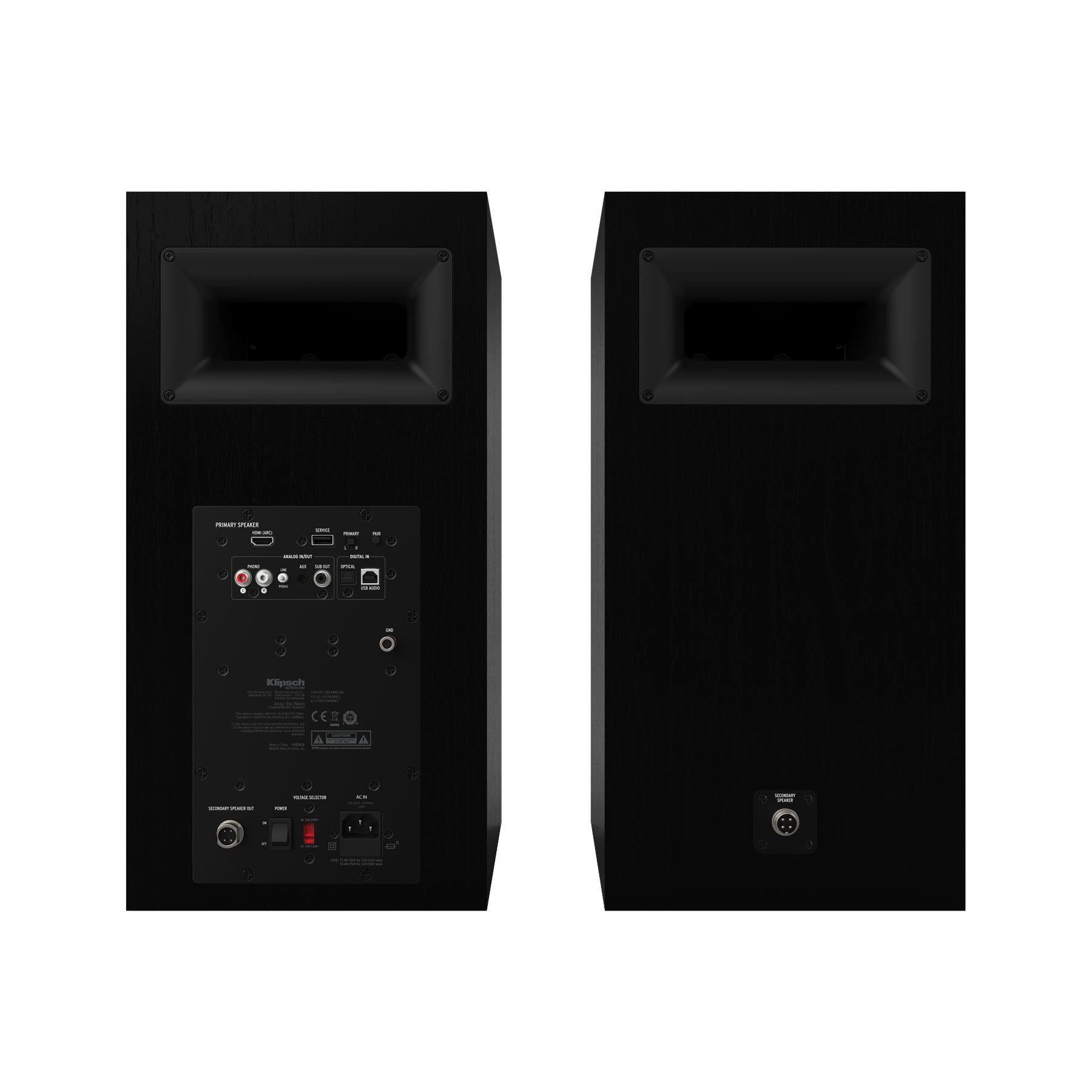 Klipsch The Nines Powered Bookshelf Speakers - High-Fidelity Audio with Bluetooth & USB | Perfect for Home Theater, Music Studio & Gaming Setup