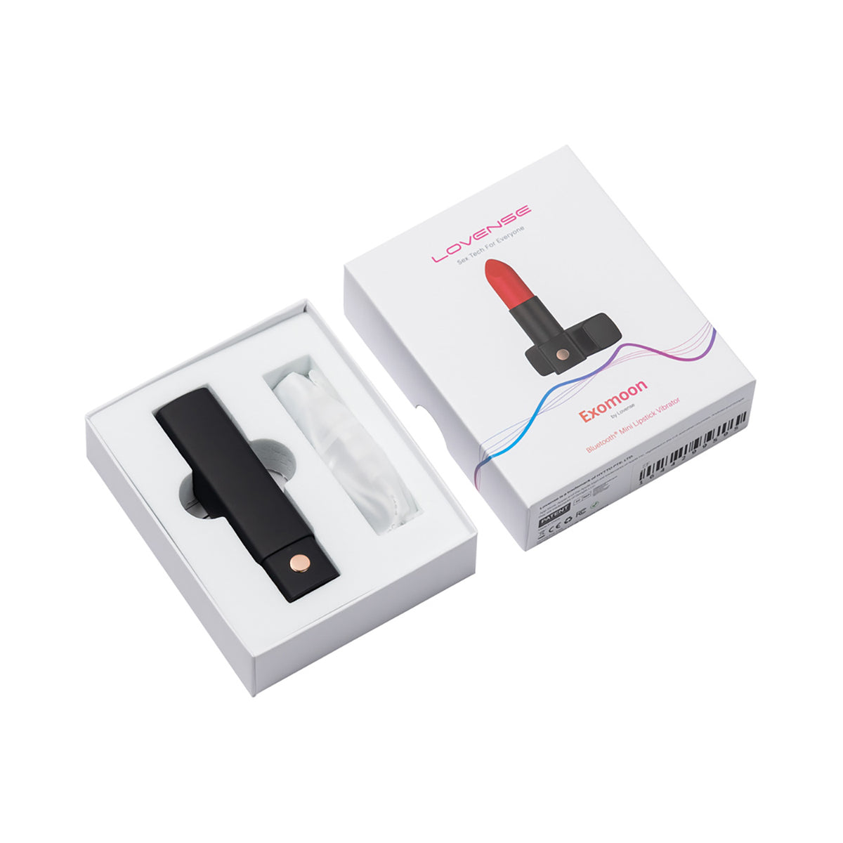 Lovense Exomoon Lipstick Vibrator - Discreet & Powerful Personal Massager for Women - Perfect for Travel, Couples Play & Solo Pleasure