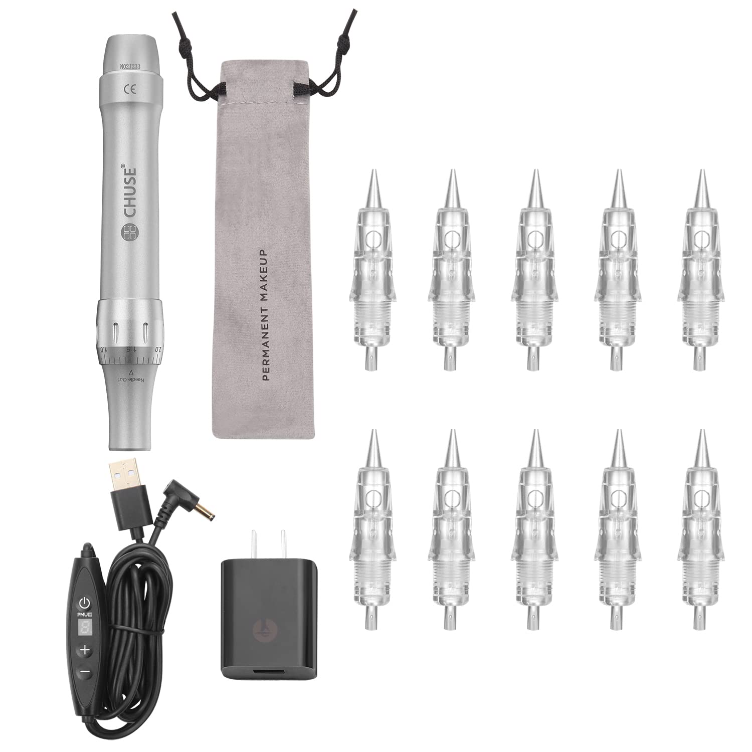 Professional CHUSE C22 PMU Machine Kit - Permanent Makeup Supplies for Eyebrow, Eyeliner & Lip Tattooing | Salon & Home Use Beauty Equipment