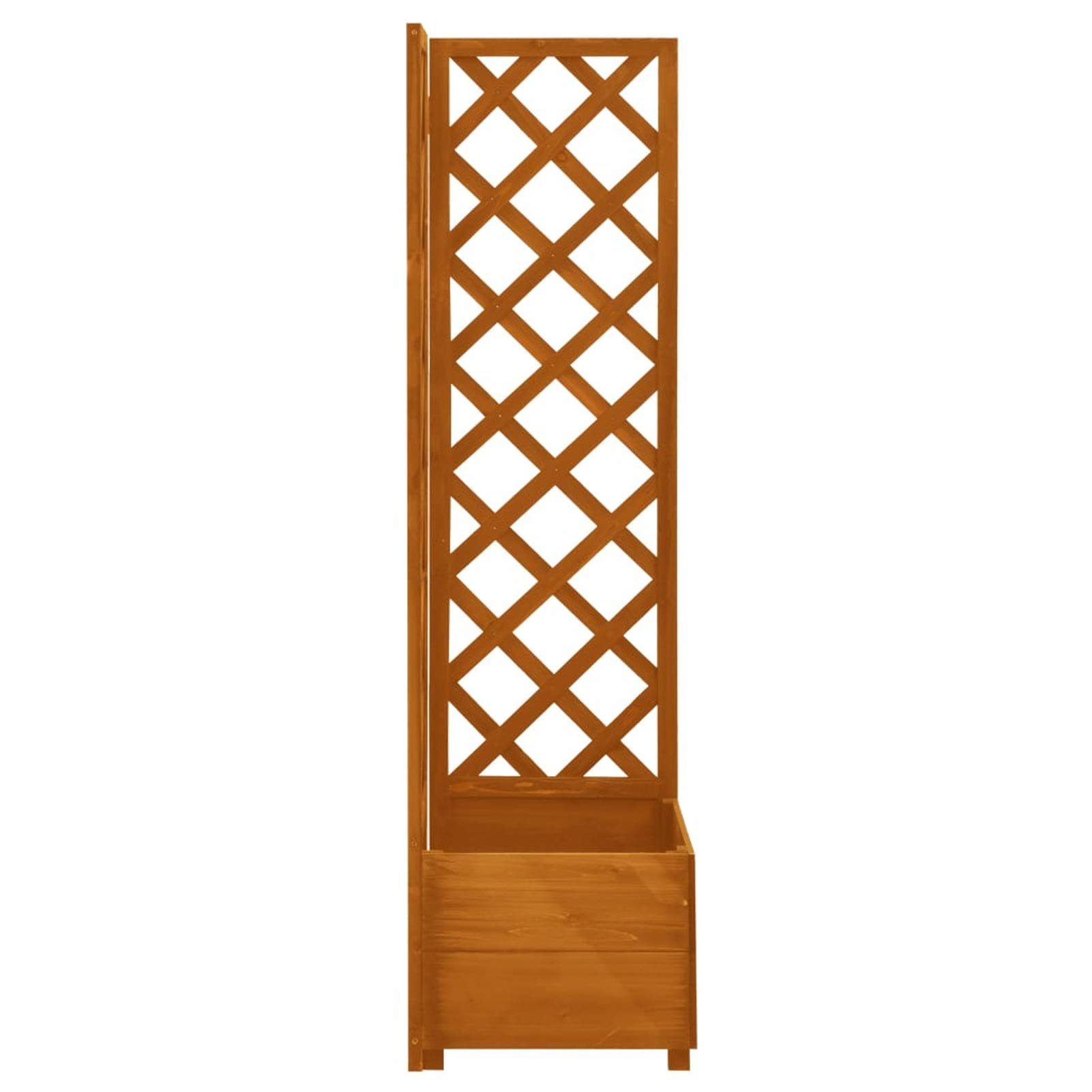 Premium Solid Firwood Corner Trellis Gabion Planter - 15.7