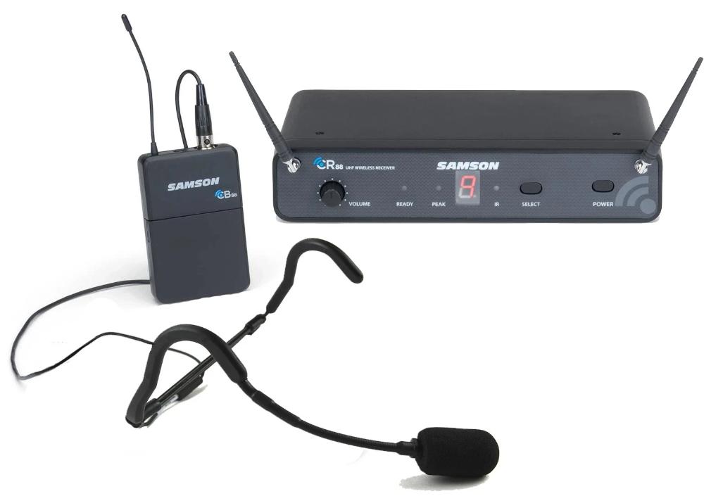 Samson Concert 88 Wireless Headset Microphone System with E-Mic - Perfect for Live Performances, Fitness Instructors & Public Speaking Events