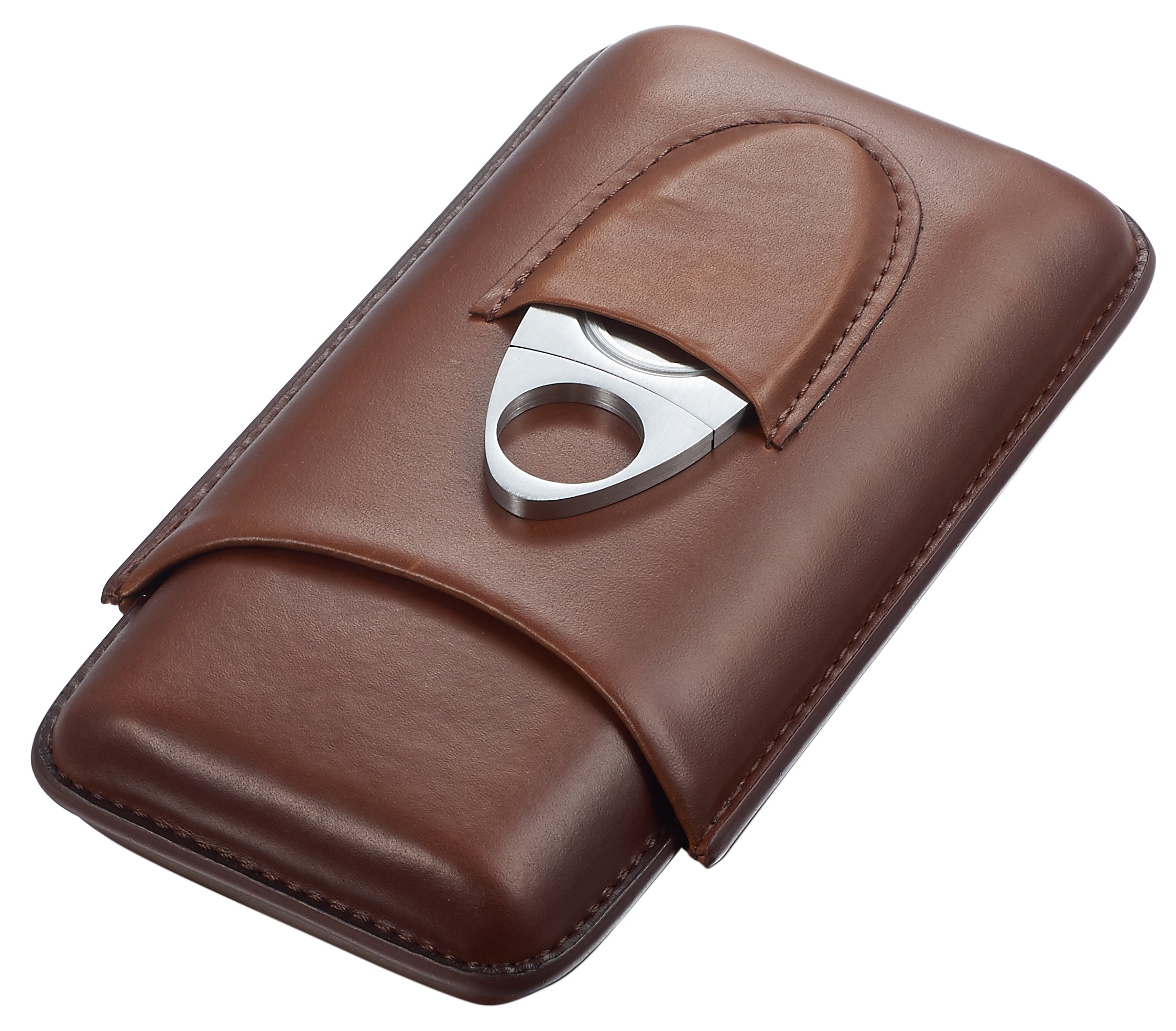 Premium Visol Legendary Saddle Leather Cigar Case with Built-in Cutter - Luxury Travel Accessory for Cigar Aficionados & Gifts for Men