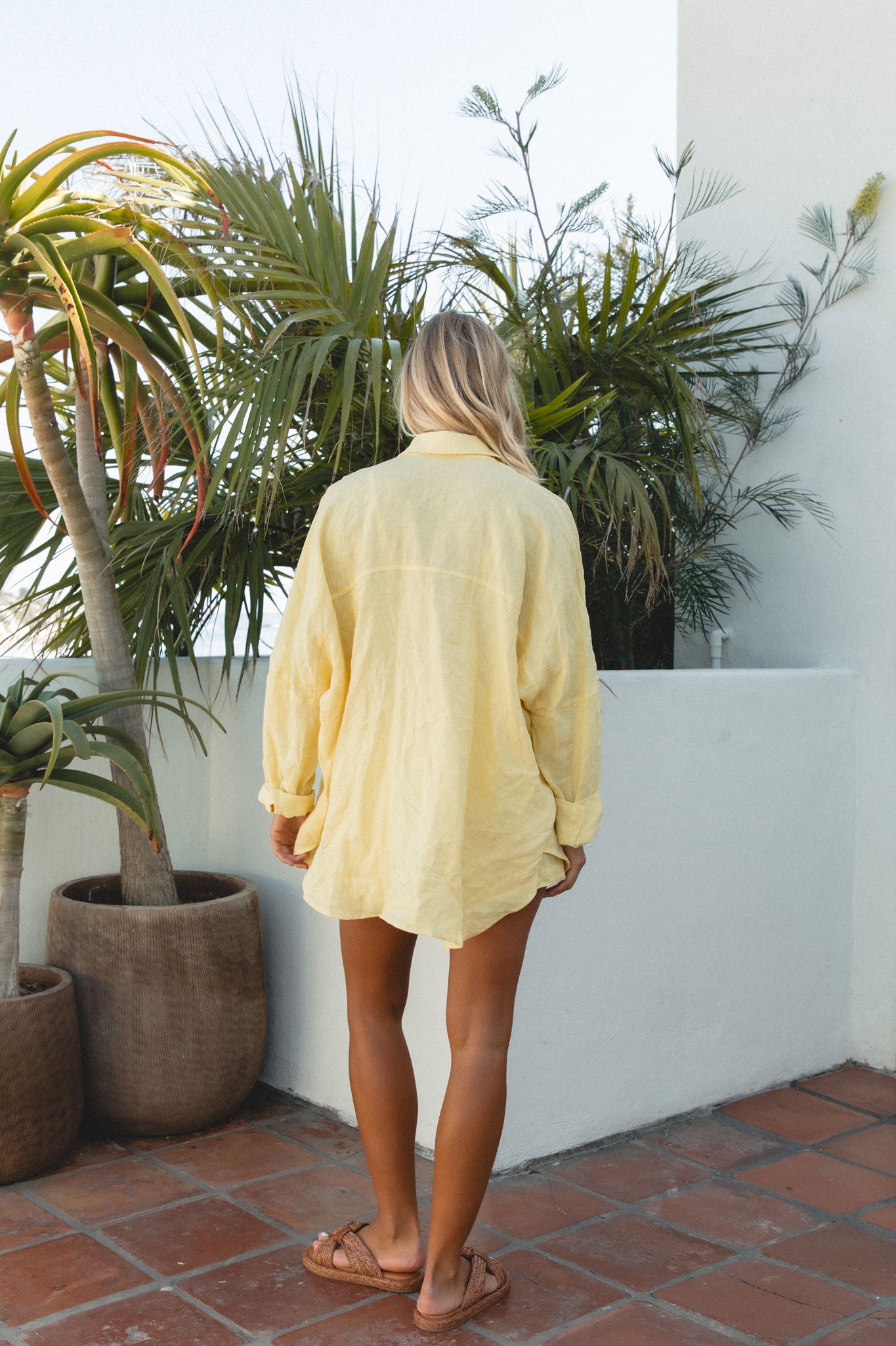 Stylish Capri Linen Oversized Button Down Shirt for Women - Perfect for Summer Beach Vacations, Casual Outings & Boho Chic Style