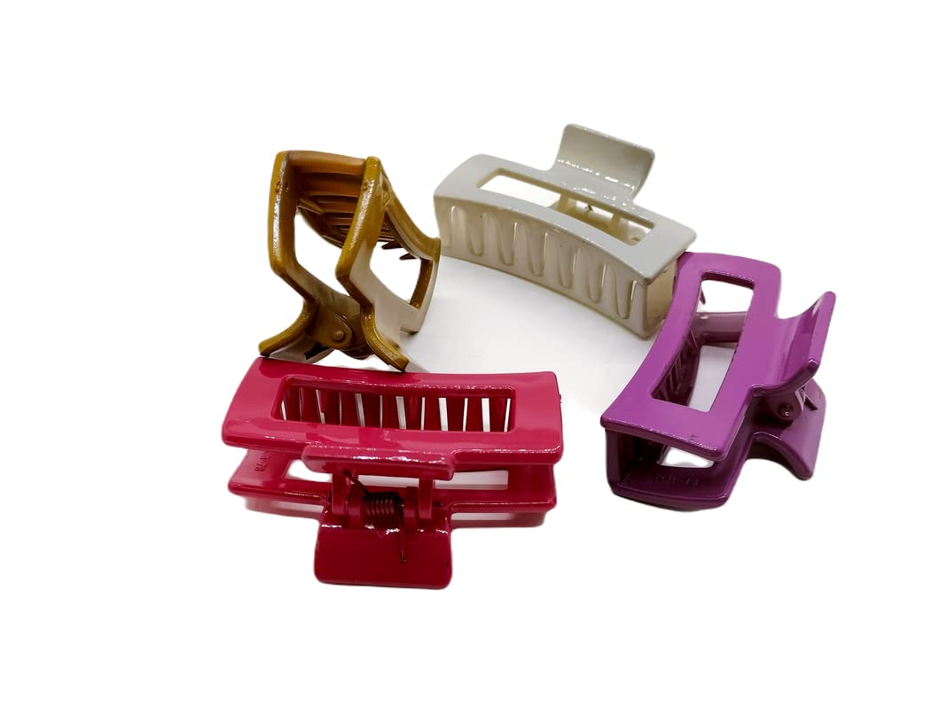 PEAcock - Glossy Solid Color Medium Hair Claw Clips for Women & Girls - Perfect for Half-Up Hairstyles, Ponytails & Everyday Hair Accessories