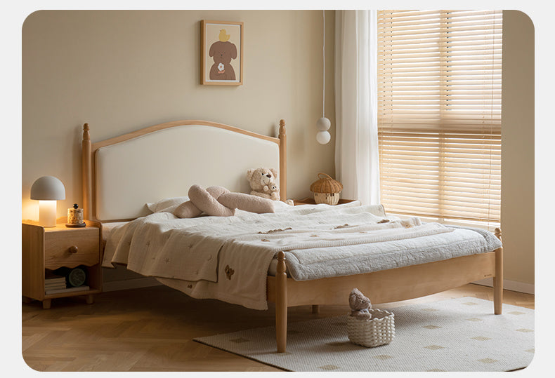 Solid Wood Princess Bed - Beech & Oak Wooden Toddler Bed for Girls - Perfect for Kids' Bedrooms, Nursery, and Playroom Decor