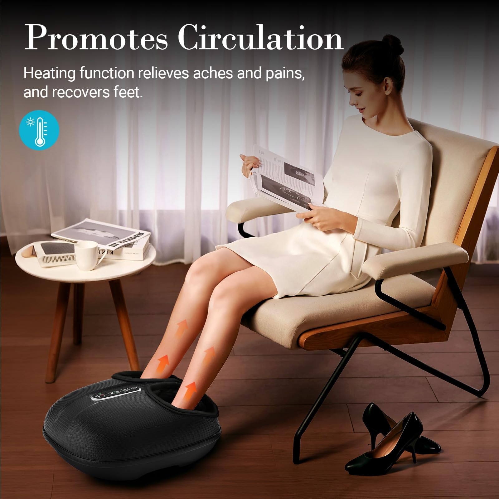 2025 Upgraded Shiatsu Foot Massager with Heat & Remote Control - FSA HSA Eligible Deep Kneading Compression Massage for Neuropathy, Plantar Fasciitis Relief - Perfect Gift for Men - Use at Home/Office for Relaxation & Pain Relief