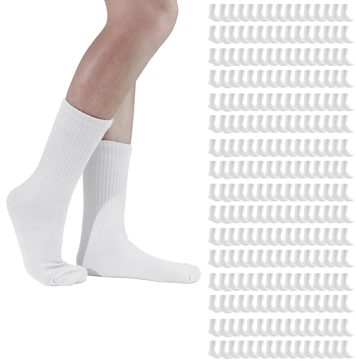 SOCKS’NBULK 72 Pairs Heavy Duty Cotton Crew Socks for Men & Women - Bulk Wholesale Comfort Socks for Work, Sports & Everyday Wear