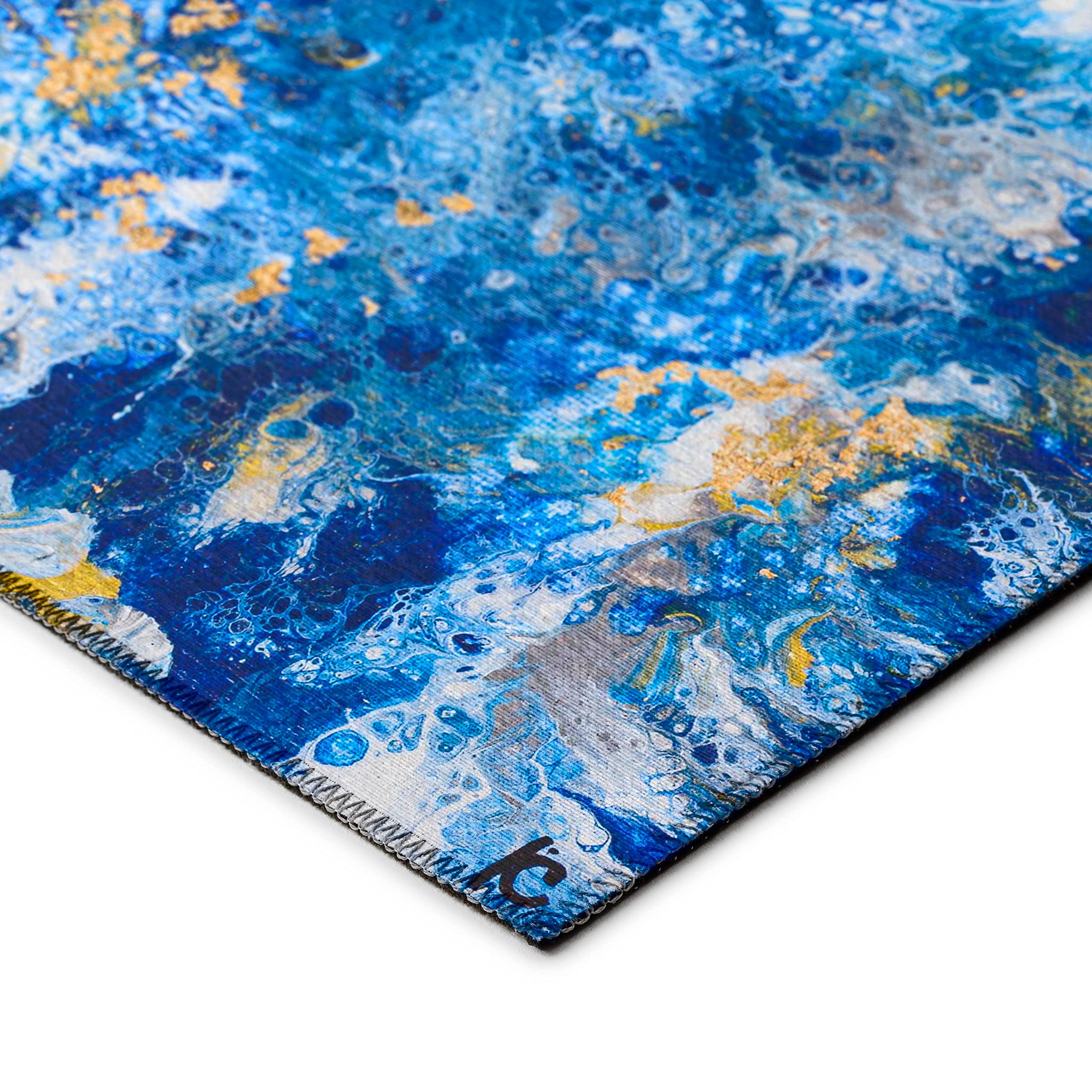 Addison Rugs Karina AKC47 Blue 3' x 5' Indoor/Outdoor Area Rug - Machine Washable, Non-Shedding, Easy Clean - Perfect for Bedroom, Living Room, Dining Room, Kitchen, Entryway & Patio - Durable & Stylish Home Decor