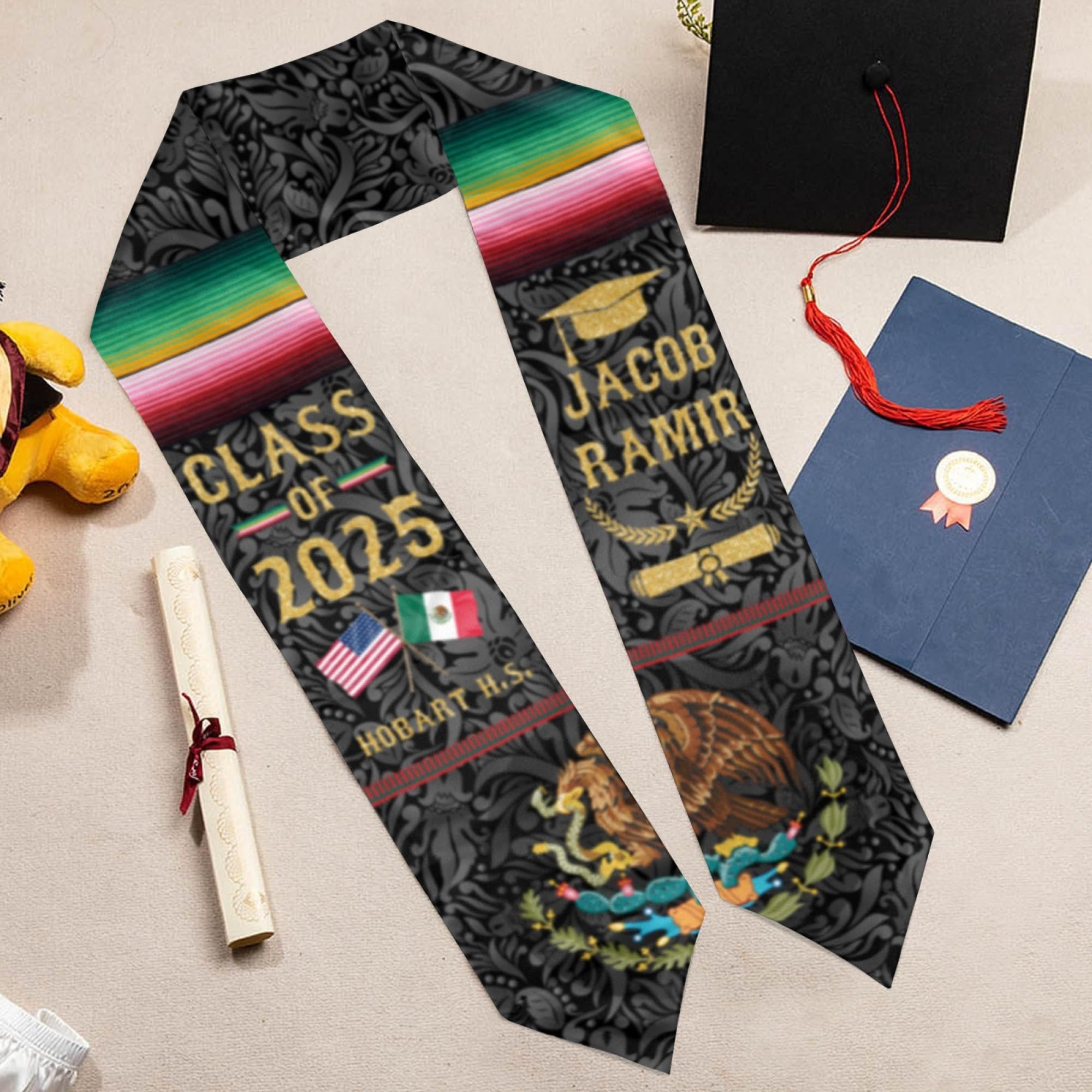 Personalized Custom Graduation Stole with Photo - Embroidered College Sash for Graduation Ceremony, High School & University Commencement - Perfect for Graduation Gifts & Keepsakes