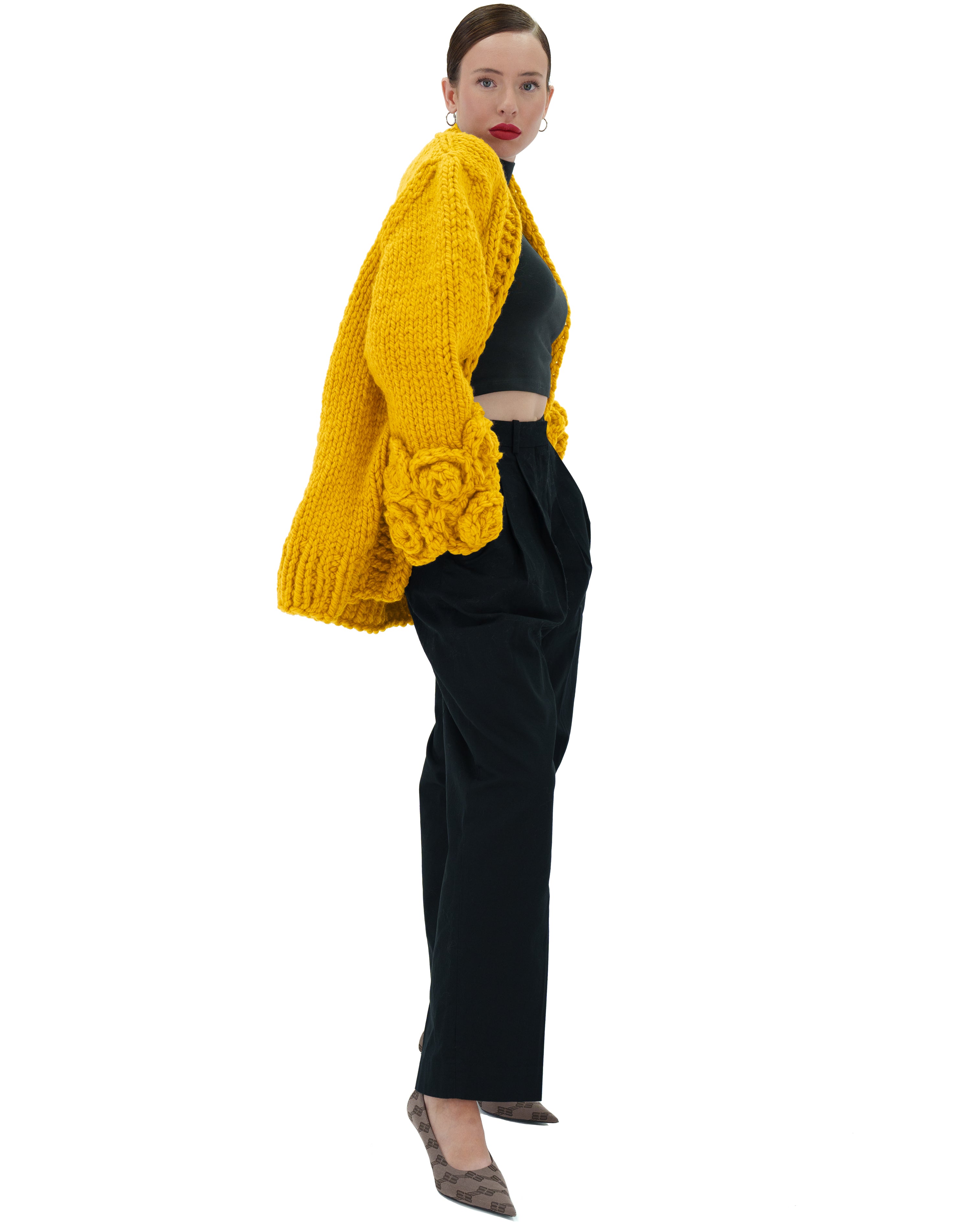 Floral Sleeves Cardigan for Women - Lightweight Open Front Knit Sweater with Floral Embroidery | Perfect for Spring Outfits, Office Wear & Casual Dates