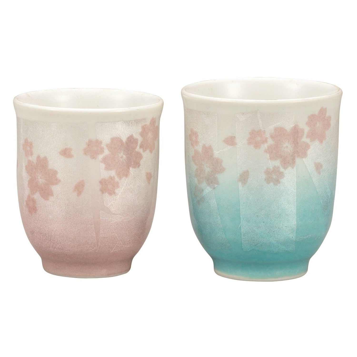 Premium Kutani Ware Porcelain Sakura Yunomi Teacup Set - Handcrafted Japanese Tea Cups with Cherry Blossom Design - Perfect for Matcha, Green Tea Ceremonies & Home Decor