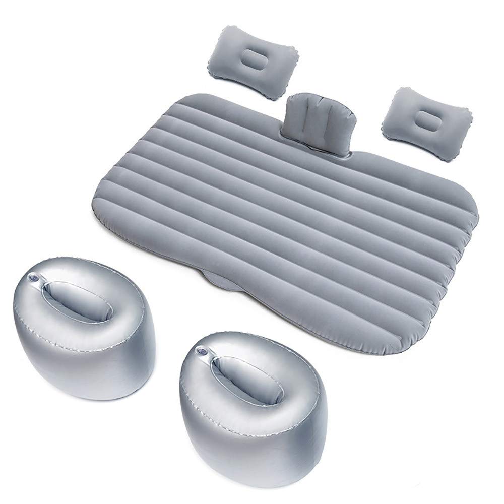 HEWXWX Flocking Inflatable Car Air Mattress for SUV & Rear Seat - Portable Folding Air Bed with Pump & Storage Bag - Perfect for Camping, Hiking, Road Trips & Travel (Grey)