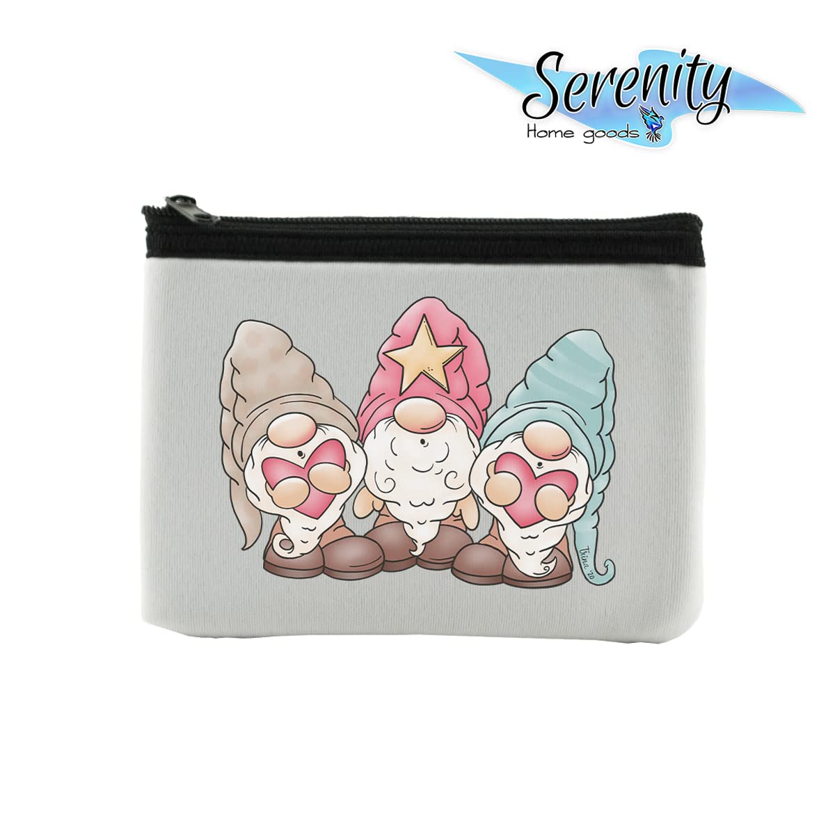 Valentine's Day Singing Gnomes Coin Purse Wallet for Women - Small Zippered Card Holder & Change Pouch - Mini Travel Wallet for ID, Makeup & Essentials - Perfect Gift for Girlfriend, Wife, Mom | Great for Travel, Shopping & Everyday Use