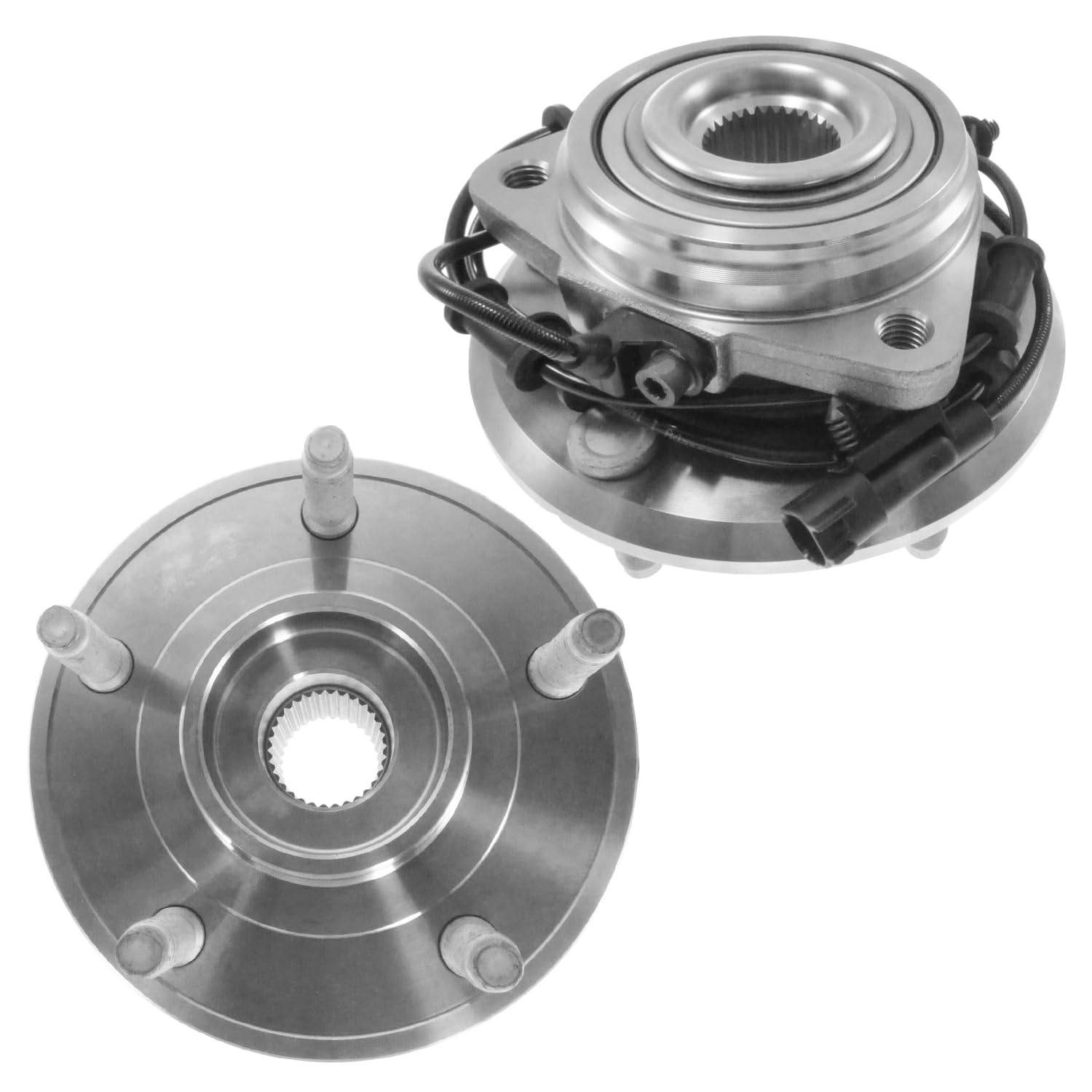 Detroit Axle - 2pc Front Wheel Bearing Hub Assembly Replacement for Jeep Wrangler JK (2011-2018) - High Performance, Easy Installation - Perfect for Off-Roading & Daily Driving