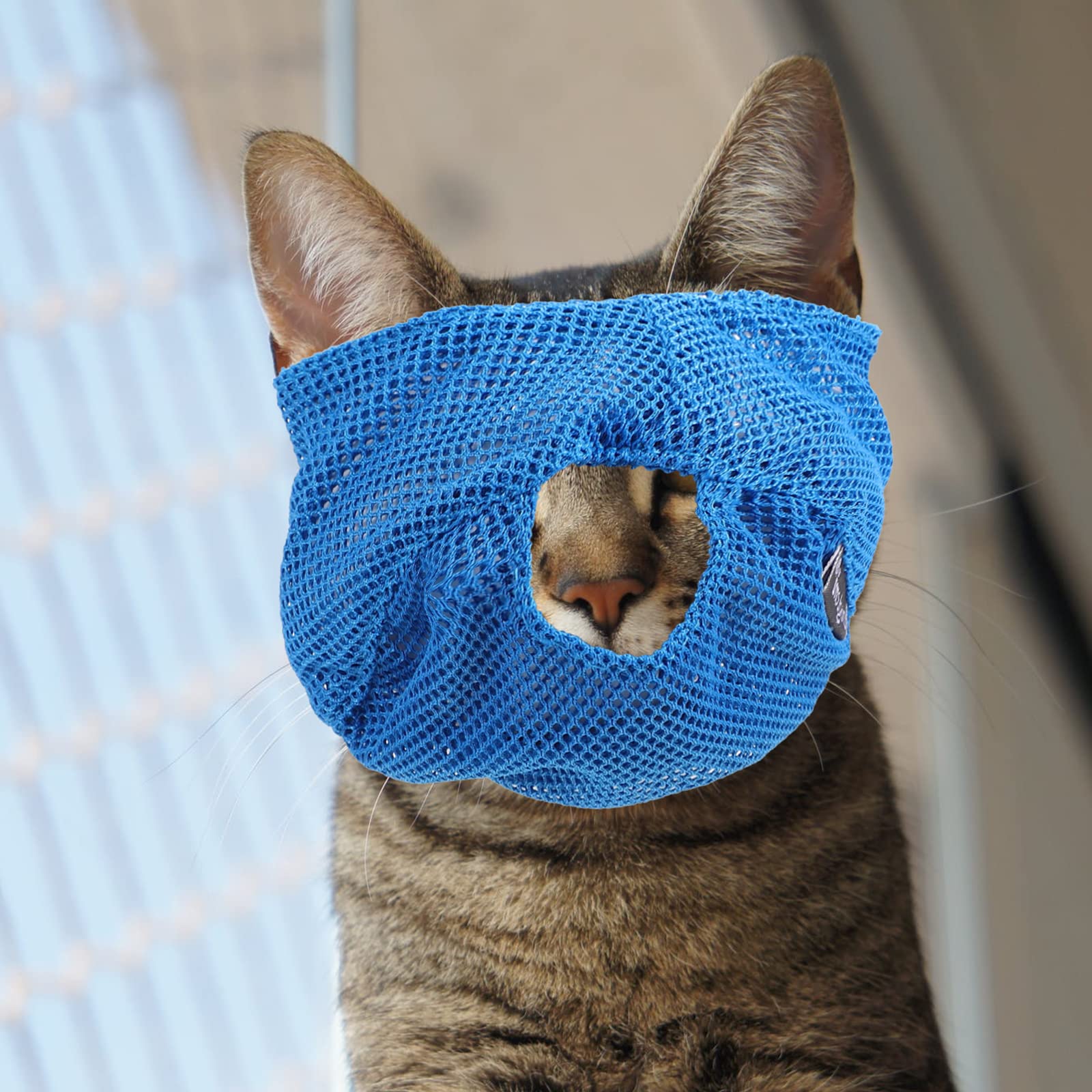 iplusmile Breathable Cat Muzzle - Soft Fabric Headgear for Biting & Scratching Prevention, Adjustable Kitten & Dog Muzzle Tool for Grooming, Vet Visits & Nail Trimming - Durable Polyester Pet Safety Gear