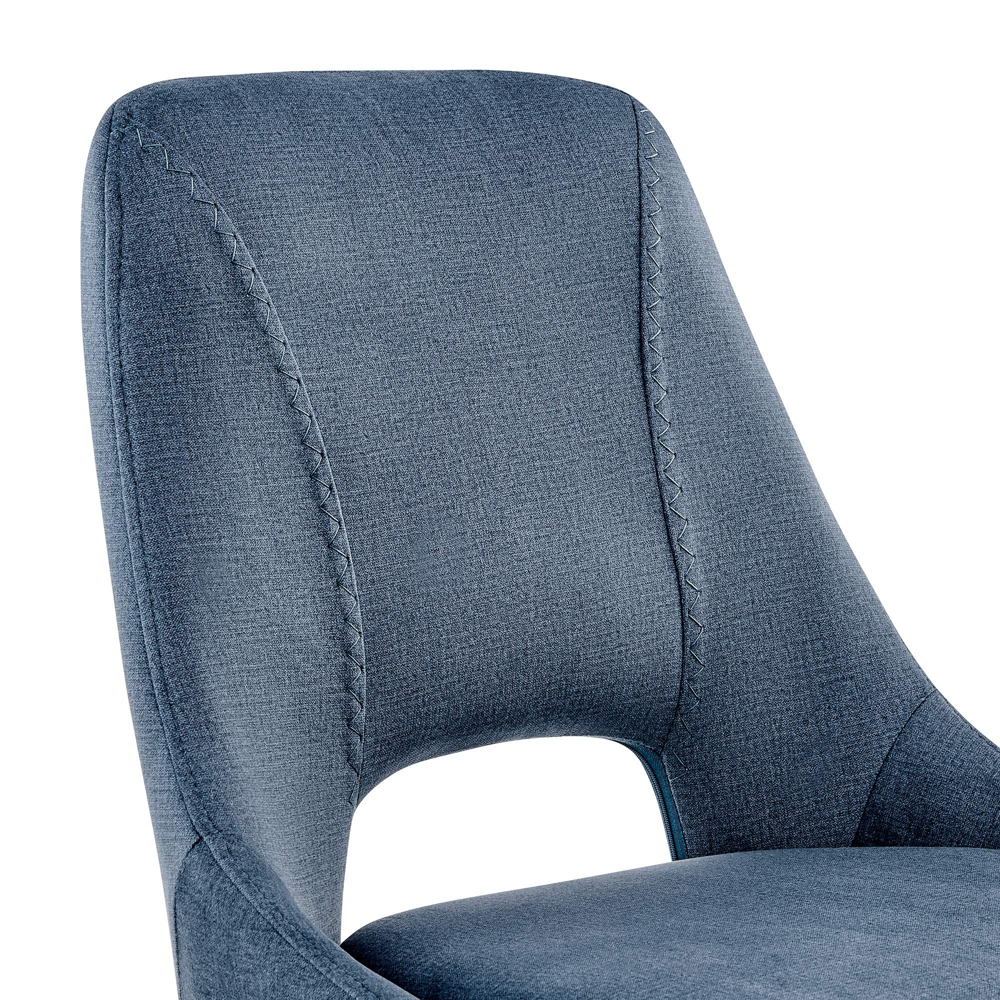 Armen Living Lexi Dining Room Accent Chairs - Set of 2 Blue Velvet Upholstered Chairs with Black Wooden Legs | Elegant Home Decor for Dining Room, Living Room & Office