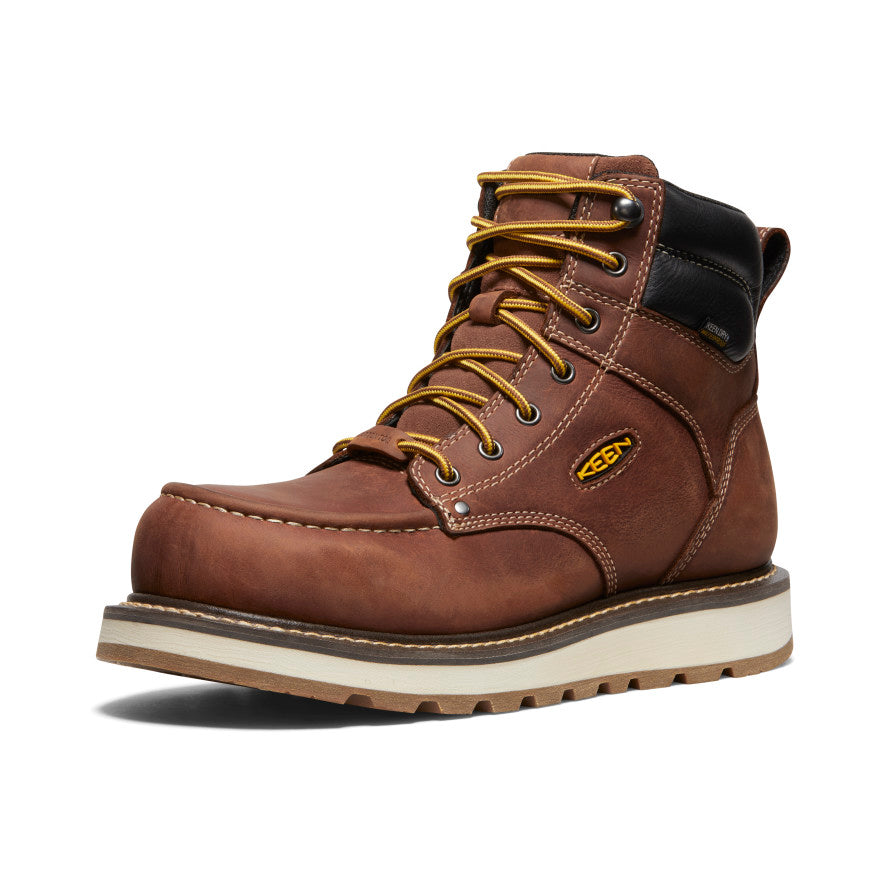 Waterproof Men's Cincinnati 6 Carbon Toe Work Boots - Tuscan Red/Sandshell | Durable Safety Footwear for Construction, Hiking & Outdoor Activities