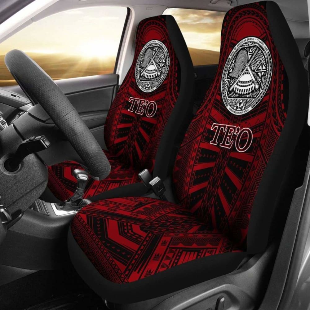 Premium American Samoa Te'O Polynesian Car Seat Covers - Breathable & Durable Auto Accessories for Cars, Trucks & SUVs - Perfect for Road Trips, Daily Commutes & Tropical Style Upgrade