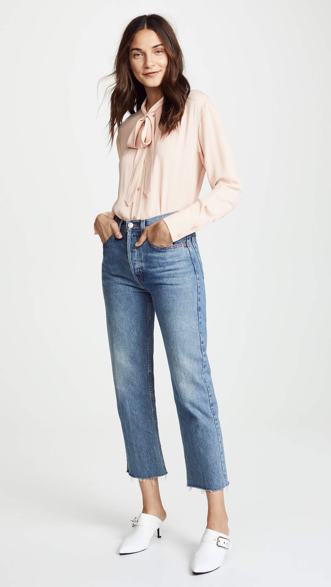 Theory Women's Long Sleeve Tie Neck Blouse - Elegant Office Wear & Casual Weekender Top for Work & Weekend Outings