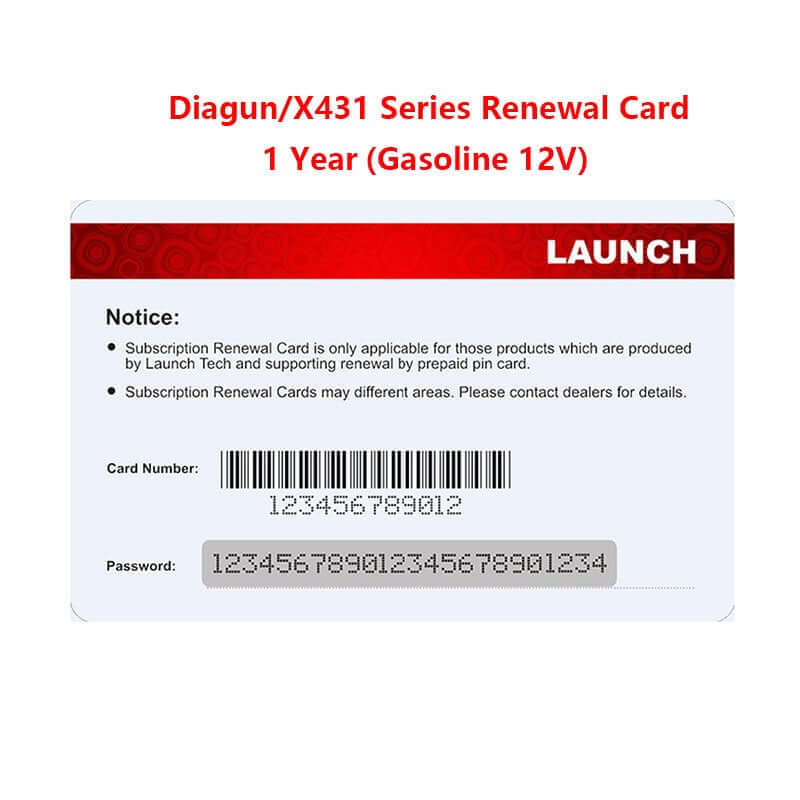LAUNCH® X431 Diagnostic Tool Renewal Card - Software Update & Subscription for Car Repair & Maintenance | Perfect for Mechanics & DIY Auto Enthusiasts