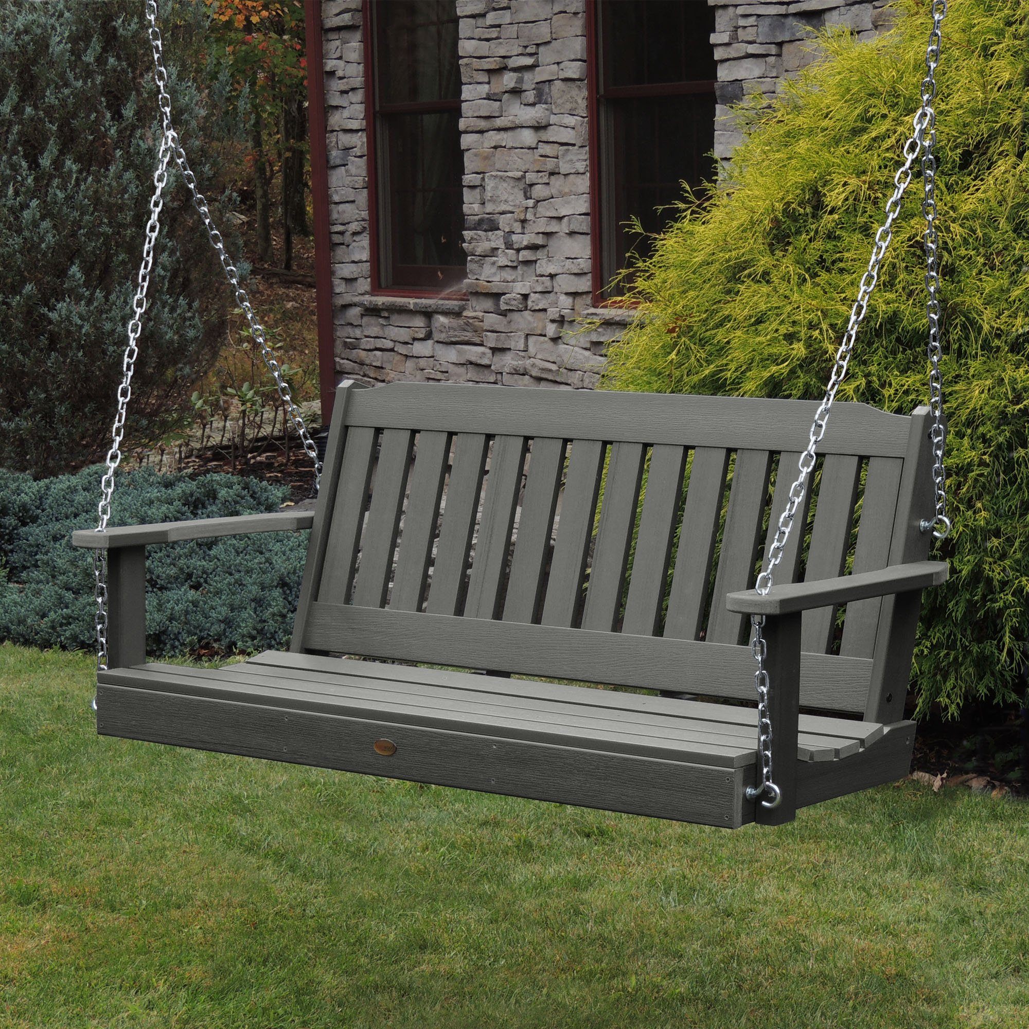 5ft Lehigh Porch Swing - Heavy Duty Outdoor Hanging Bench for Garden, Patio, Deck - Perfect for Relaxing & Lounging in Backyard, Front Porch or Balcony