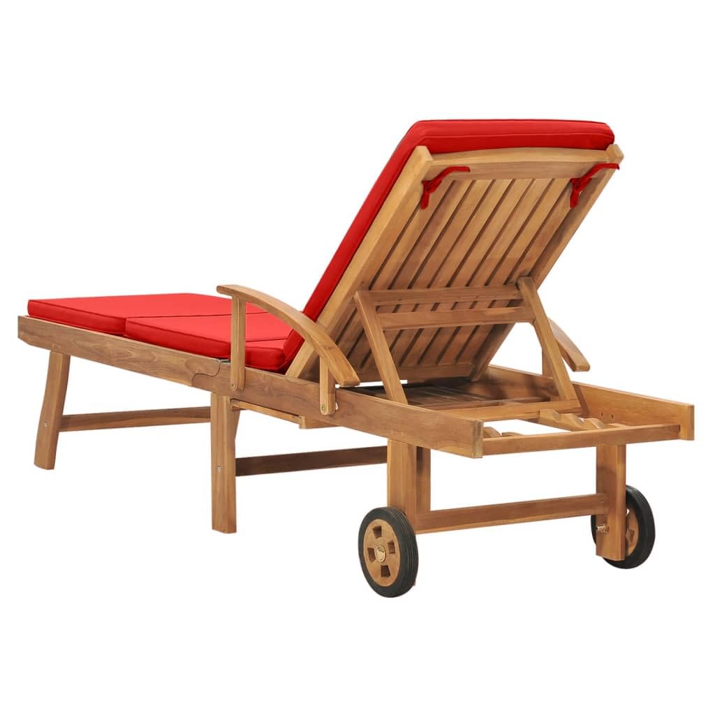 Premium Teak Wood Sun Lounger with Comfortable Cushion - Outdoor Patio Furniture for Poolside, Beach, and Garden Relaxation