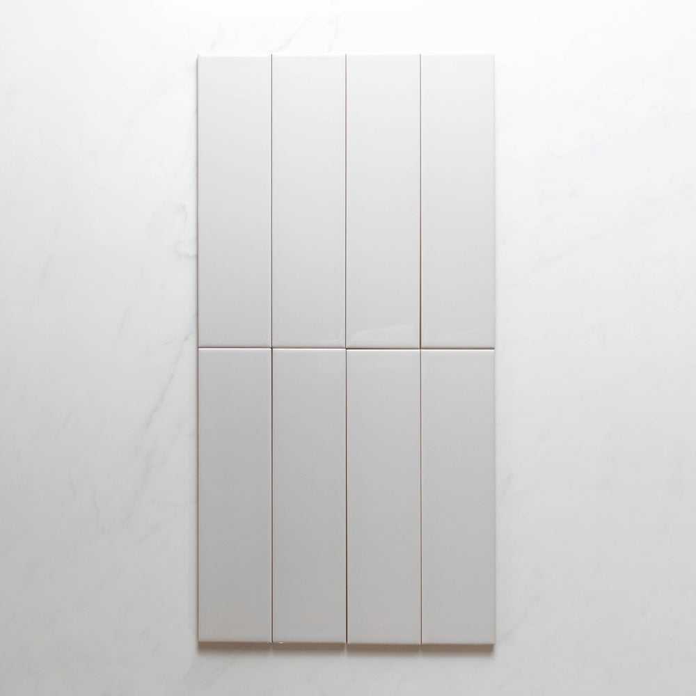 Premium Light Grey 75x300 Glossy Unrectified Subway Tile - Perfect for Kitchen Backsplash, Bathroom Walls & Modern Interior Design