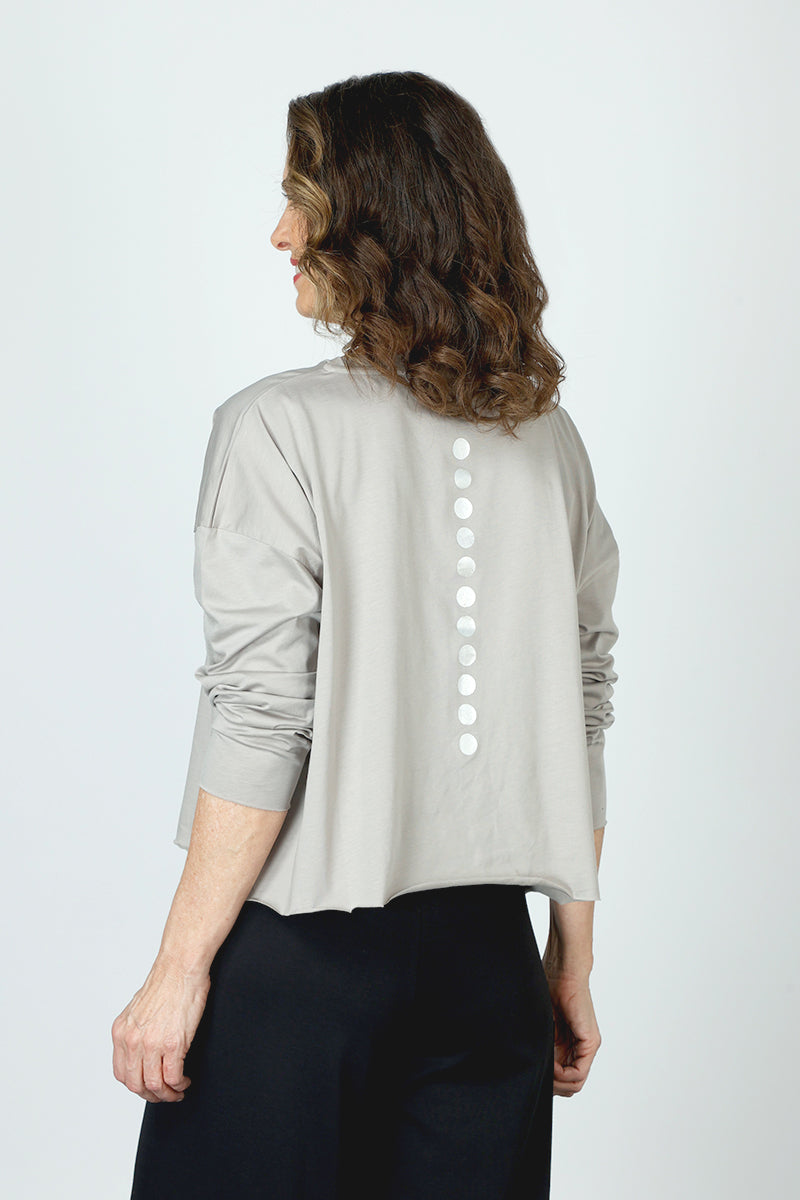 Metallic Dot Mini Boxy T-Shirt for Women - Trendy Planet Print Tee - Casual Wear & Layering Staple for Everyday Outfits
