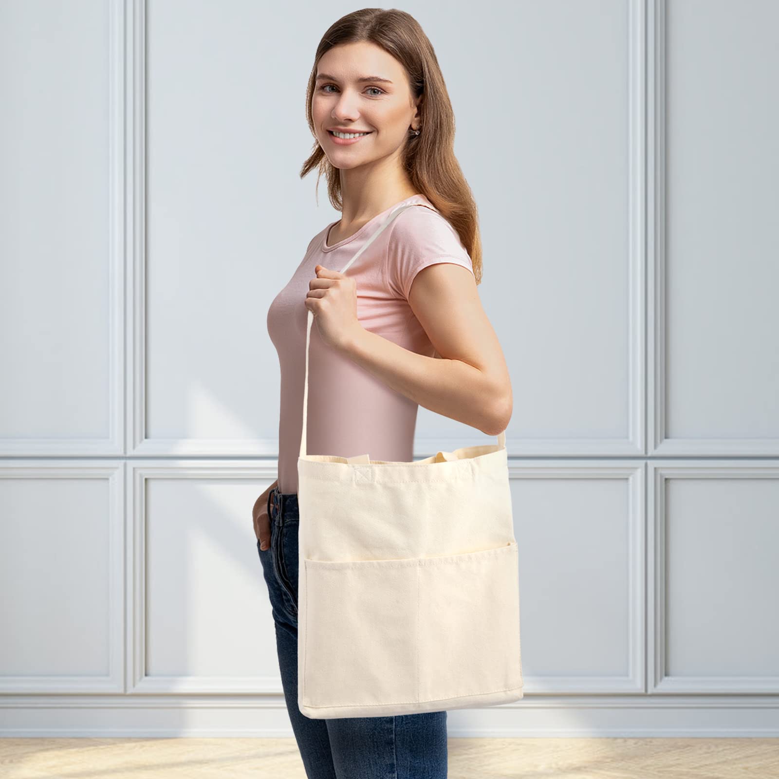 Lily Queen Canvas Tote Bag for Women - Durable Cotton Shoulder Bag Set of 2 - Perfect for Shopping, Beach, Work & Travel Accessories