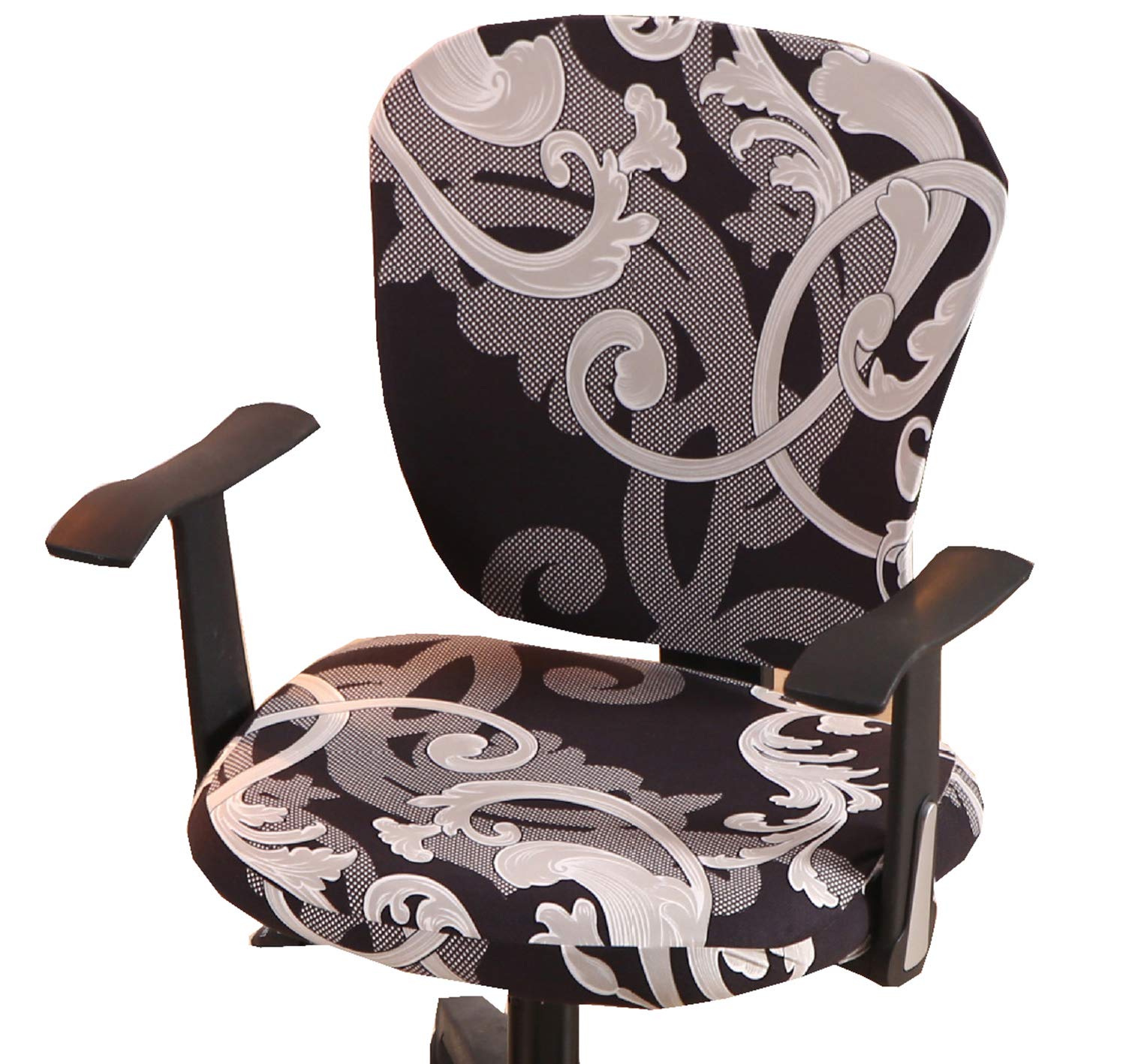 XNN Universal Stretchable Computer Office Chair Cover - Protective Slipcover for Rotating Chairs, Home & Office Use (Black) - Perfect for Desk Chairs, Gaming Chairs, and Conference Room Seating