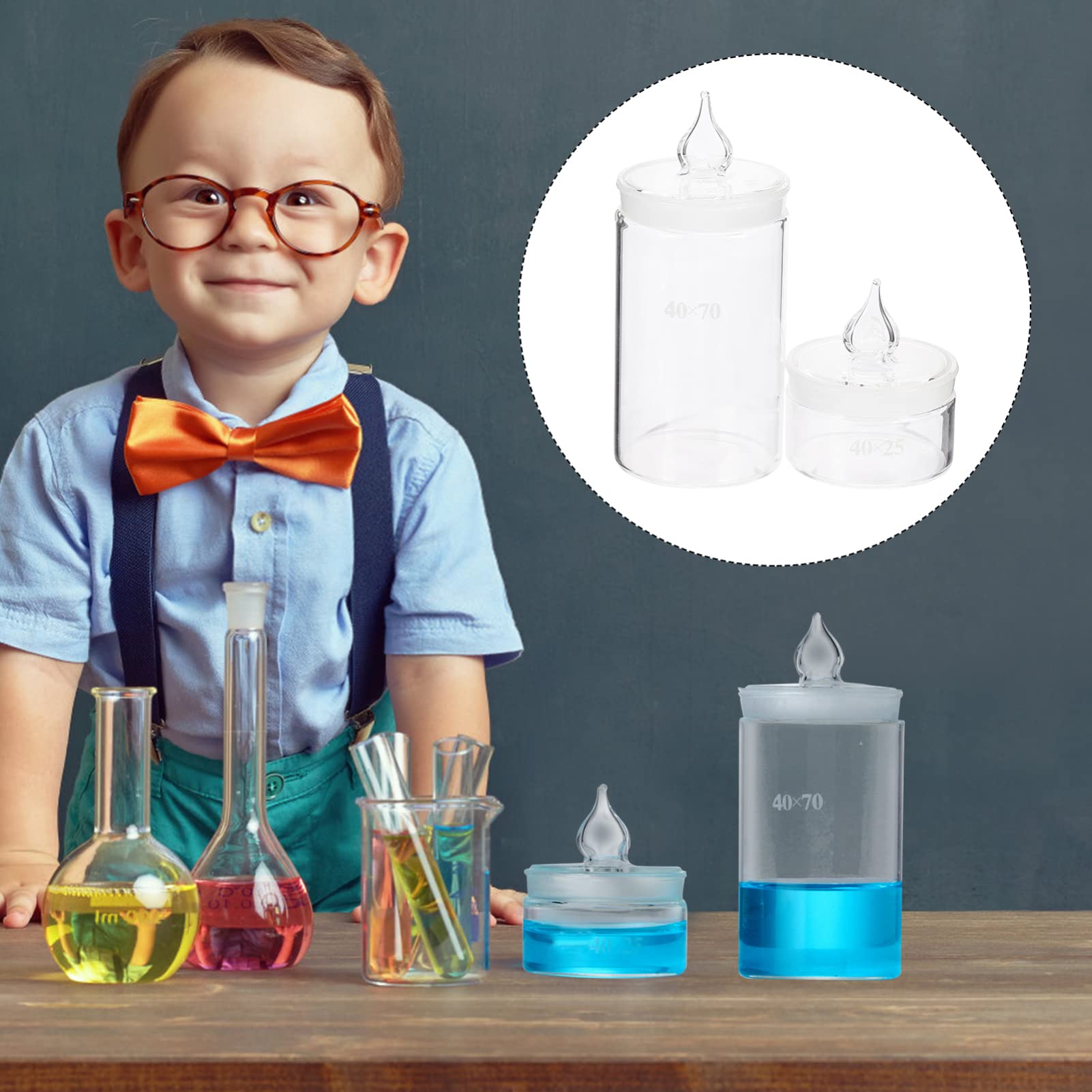 Premium Clear Borosilicate Glass Weighing Bottles - Tall & Low Form with Interchangeable Ground Stoppers - Lab Equipment for Chemical Storage & Precise Measurements - Ideal for Laboratories, Research & Scientific Experiments