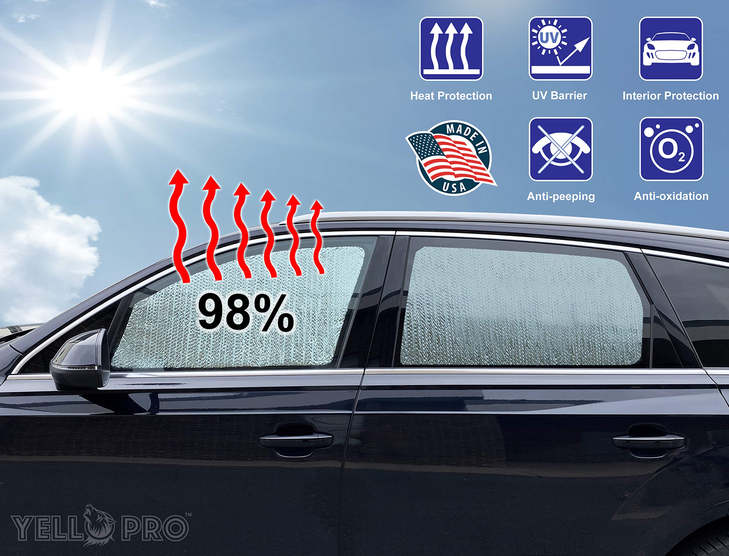 Custom Fit Side Window Rear Seat Sunshade for 2013-2016 Audi Allroad Wagon (Premium Plus & Prestige) - UV Protection, 2-Piece Set - Made in USA - Perfect for Road Trips & Child Safety