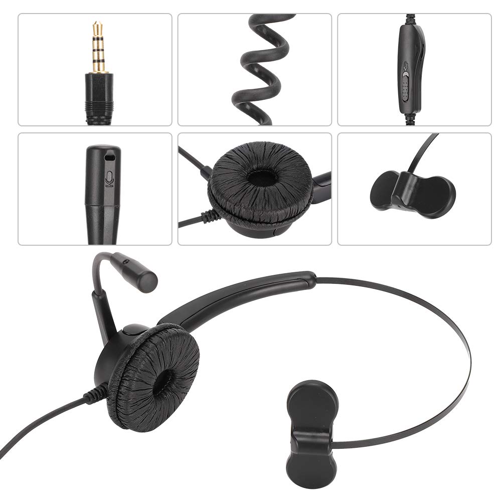 LIYJTK H500 Headband Headset with 3.5mm Plug - Comfortable Telephone Headphones for Call Center, Office Communication & Computer Use - Perfect for Customer Service, Telemarketing & Remote Work