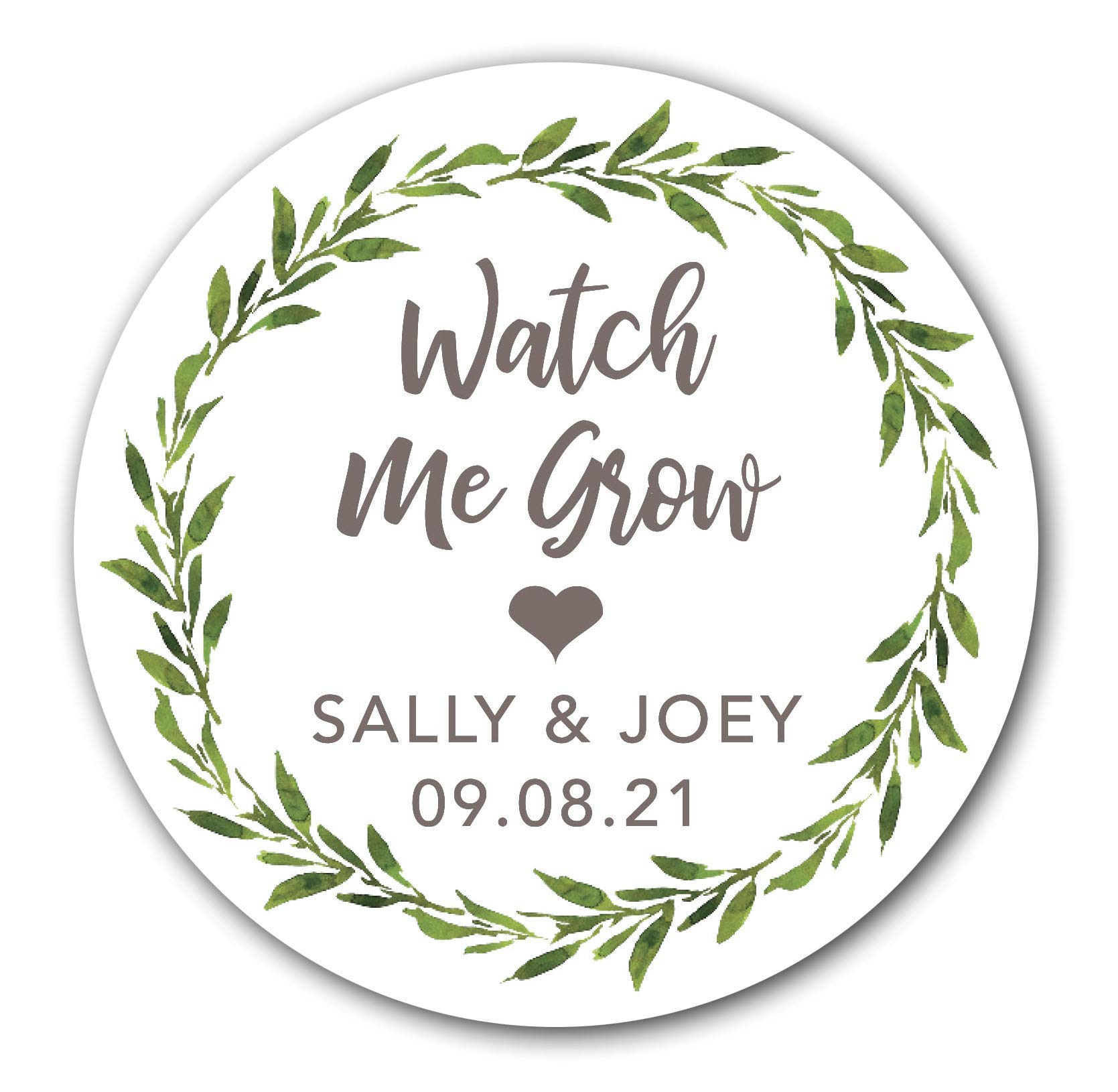 Watch Me Grow Stickers - Greenery & Succulent Wedding Favor Stickers - Perfect for Plant-Themed Events, DIY Projects, and Party Decorations