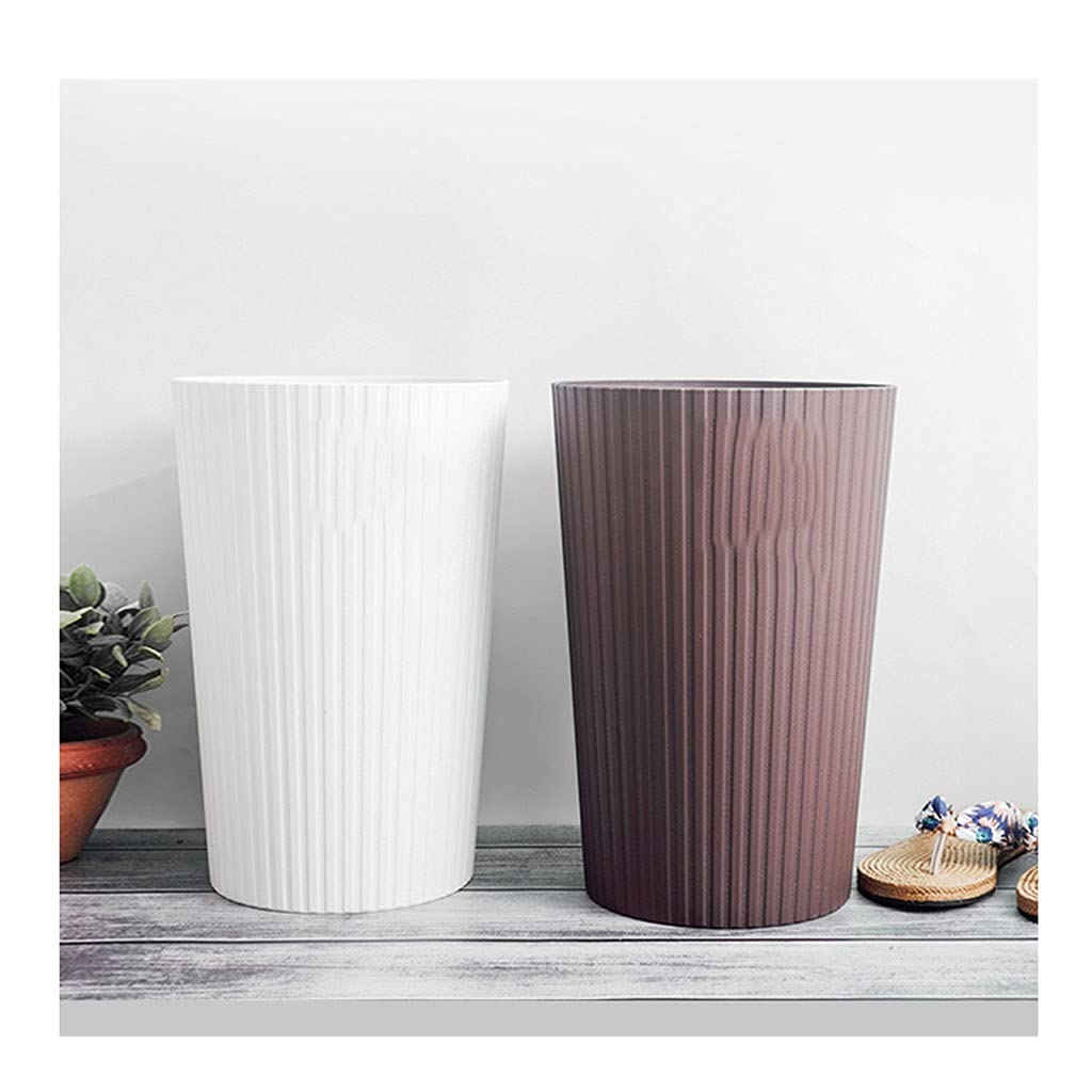 Modern Small Trash Can 6L - Stylish Resin Waste Basket for Living Room, Bedroom, Office - Creative Brown Garbage Bin for Home & Office Use - Ideal for Paper Waste, Daily Trash Storage