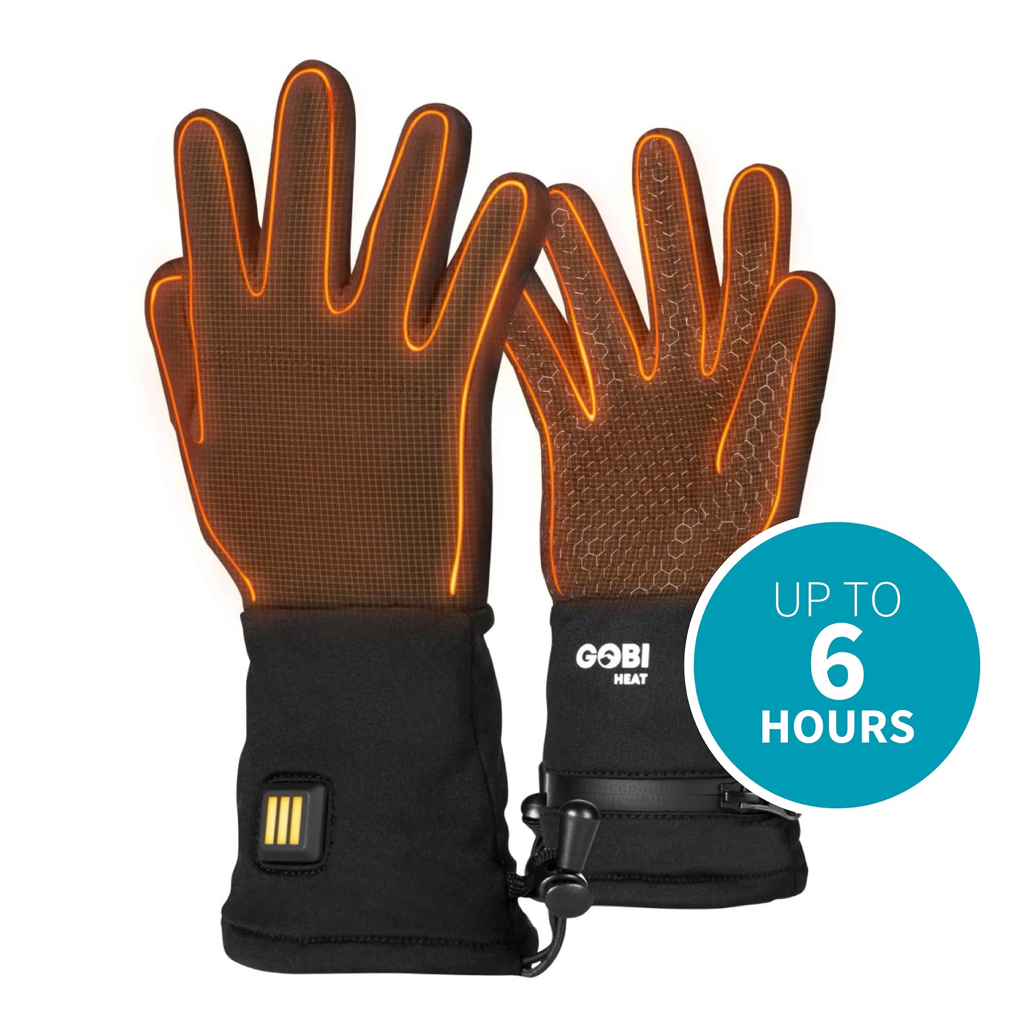Stealth II Heated Glove Liners - 6 Hours Continuous Warmth | Rechargeable Battery & USB Charger Included | Full Finger Heating Technology | Onyx Black | Perfect for Skiing, Snowboarding & Winter Outdoor Activities