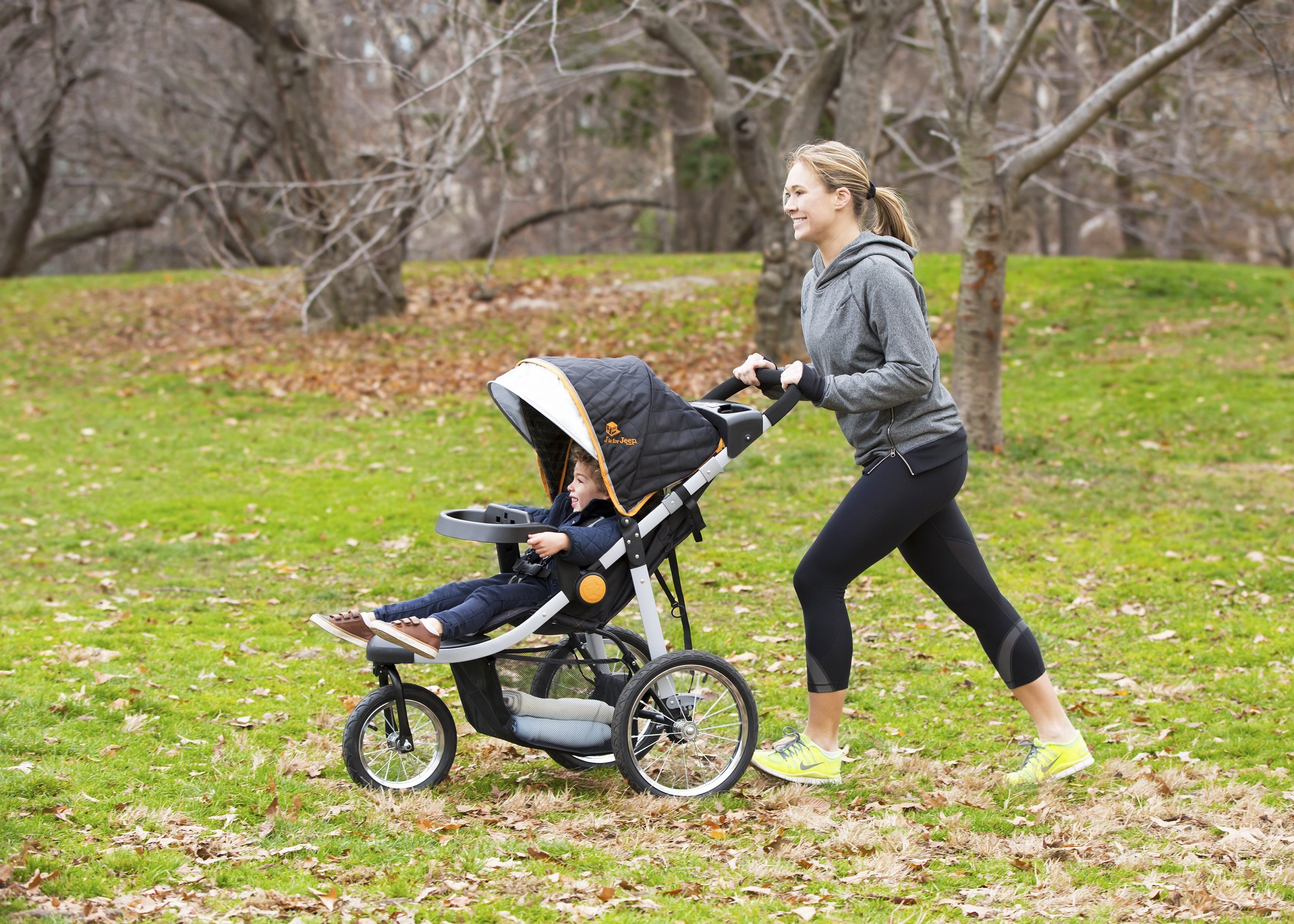 J is for Jeep® Brand All-Terrain Jogging Stroller for Cross-Country Running - Perfect for Outdoor Adventures, Trail Jogging & Family Walks