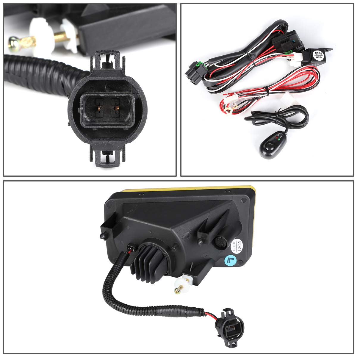 DNA MOTORING FL-ZTL-263-AM LED Fog Light Kit with Bezel & Switch - Compatible with 2007-2008 Cadillac Escalade, 2007-2013 Chevrolet Avalanche, 2007-2015 Chevy Silverado - Upgrade Your Truck's Night Visibility for Off-Road & Foggy Conditions