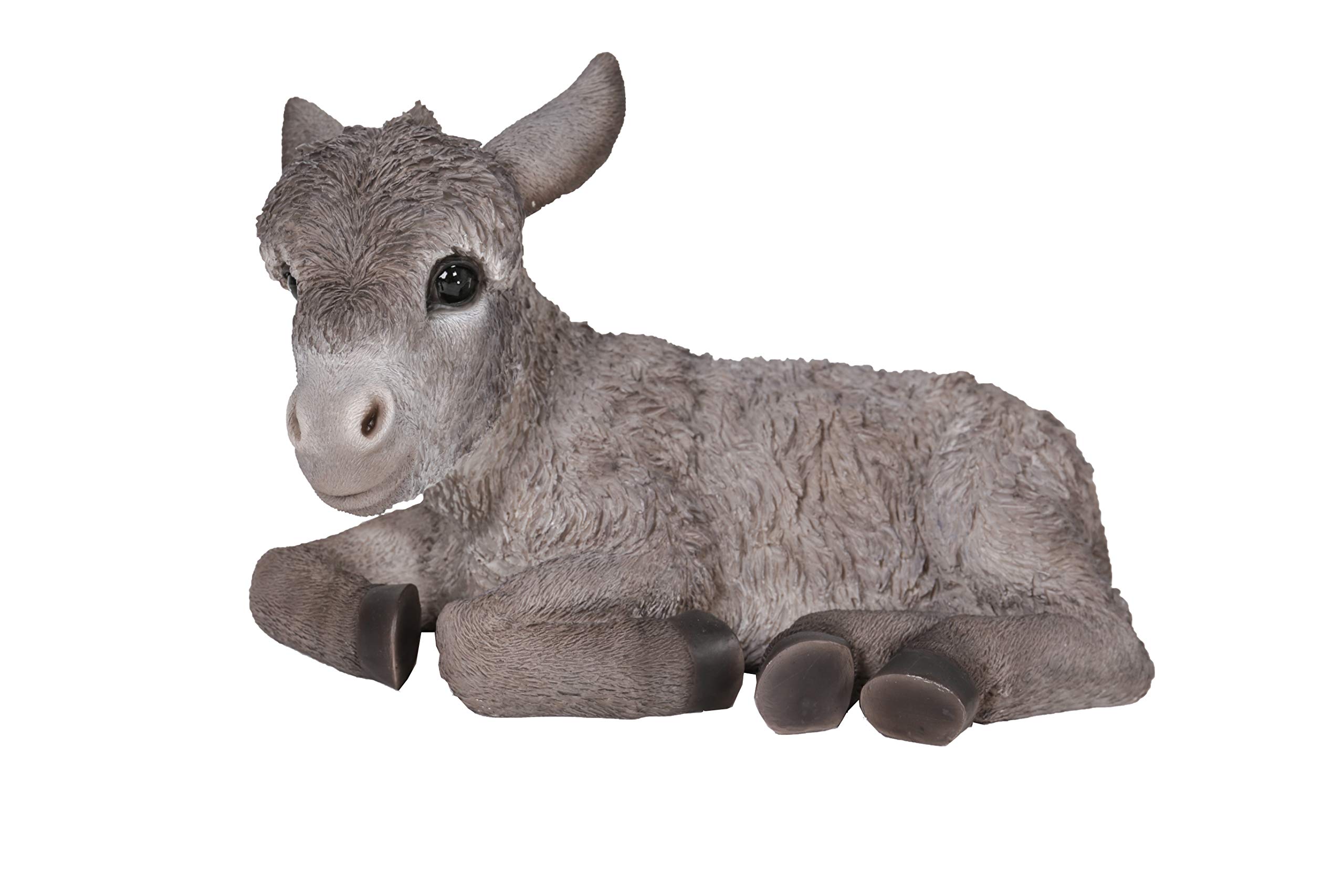 Medium Brown Donkey Foal Lying Down Statue - Perfect for Farmhouse Decor, Nursery Room, and Animal Lover Gifts