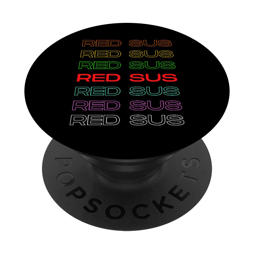 Red Sus - Red is Sus - Red Kinda Sus Gamer Gift Gaming Meme PopSockets PopGrip | Swappable Phone & Tablet Grip for Gamers | Perfect for Mobile Gaming, Streaming & Meme Lovers
