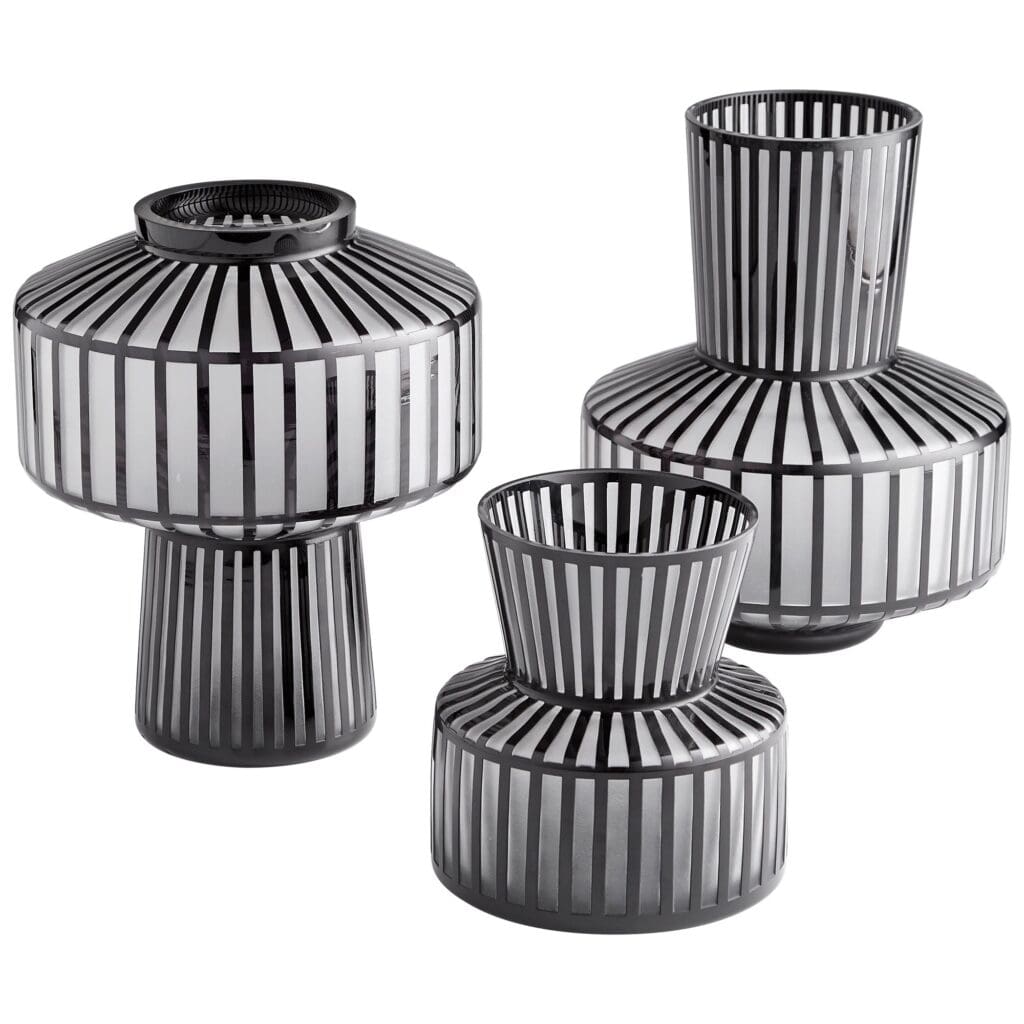 Cyan Design 10876 Large Black Lined Up Vase - Modern Home Decor for Living Room, Dining Table & Wedding Centerpieces