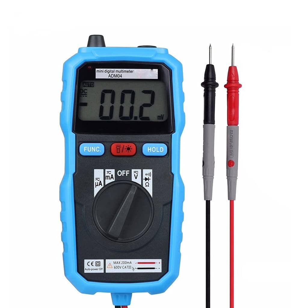 **WDBBY ADM04 Mini Digital Multimeter - DC/AC Voltage, Current, Resistance Tester with Non-Contact Voltage Alarm - Perfect for Home, Car, and DIY Electrical Projects**