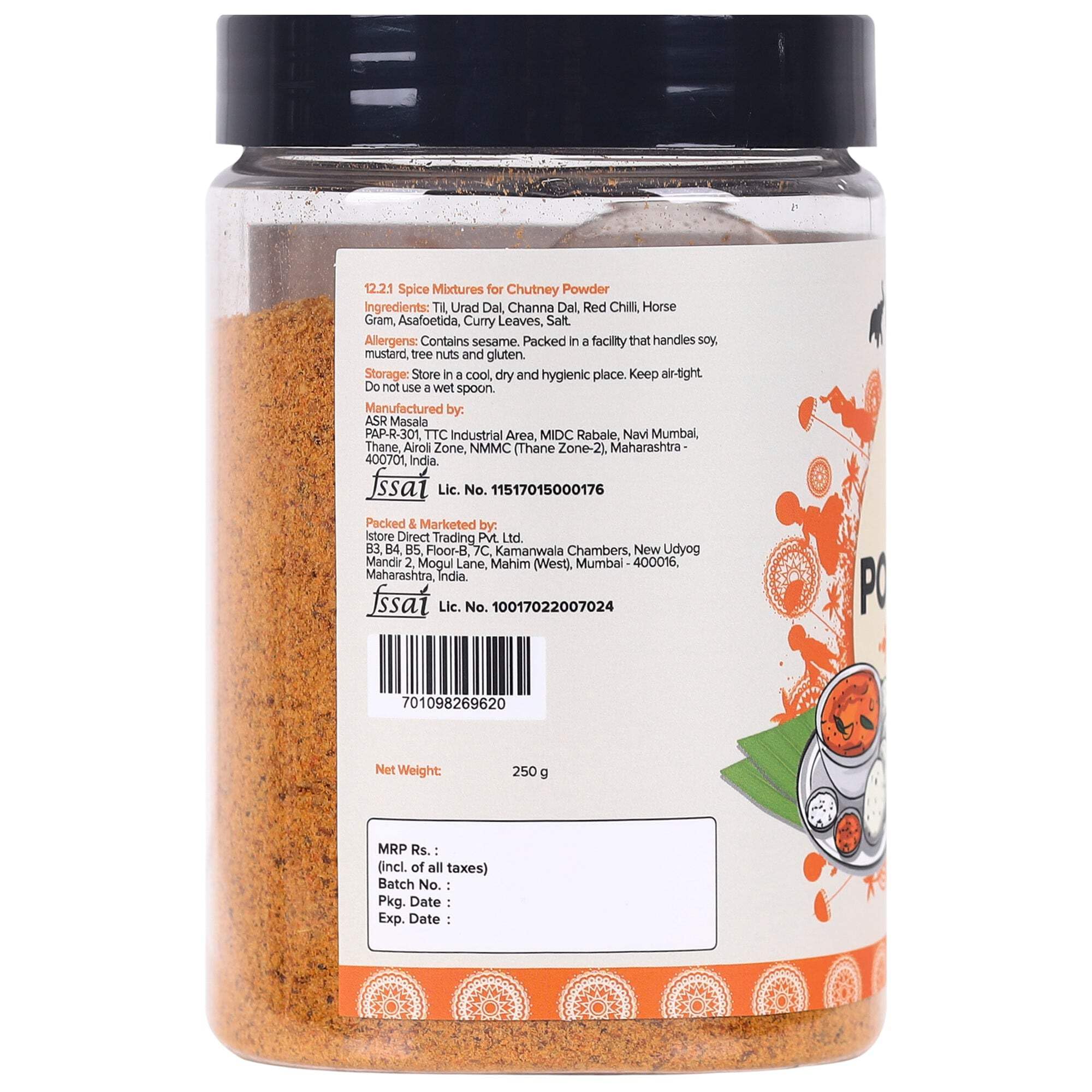 Urban Platter Instant Idli Chutney Powder - 250g | Authentic South Indian Spice Mix for Idli, Dosa & Vada | Perfect for Breakfast, Snacks & Indian Cooking
