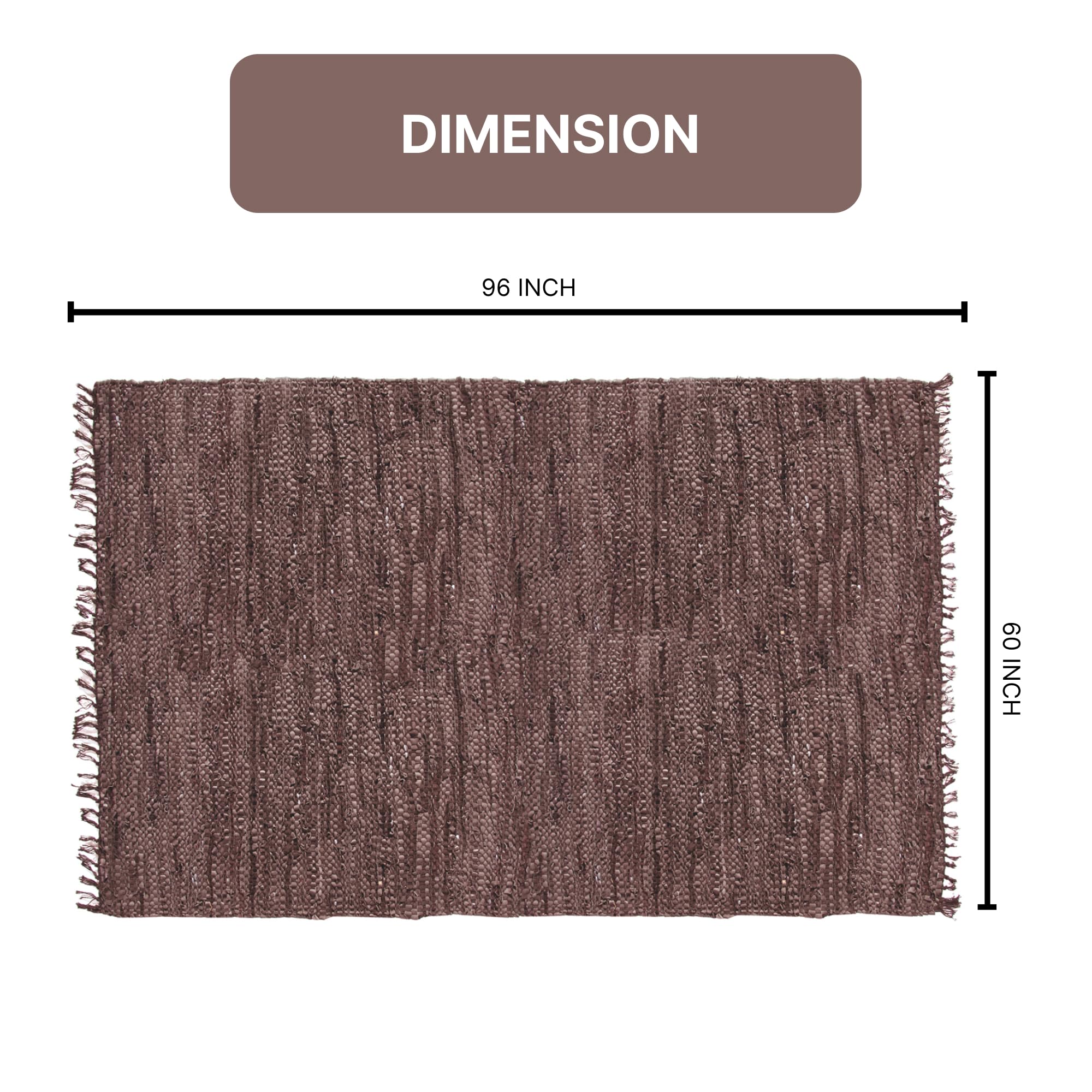 Home Weavers Rodeo Collection Reversible Area Rug - Machine Washable, Soft Foldable Indoor Carpet - 5' x 8' Brown - Perfect for Living Room, Kitchen Runner & High-Traffic Areas - Easy to Clean & Durable Floor Decor