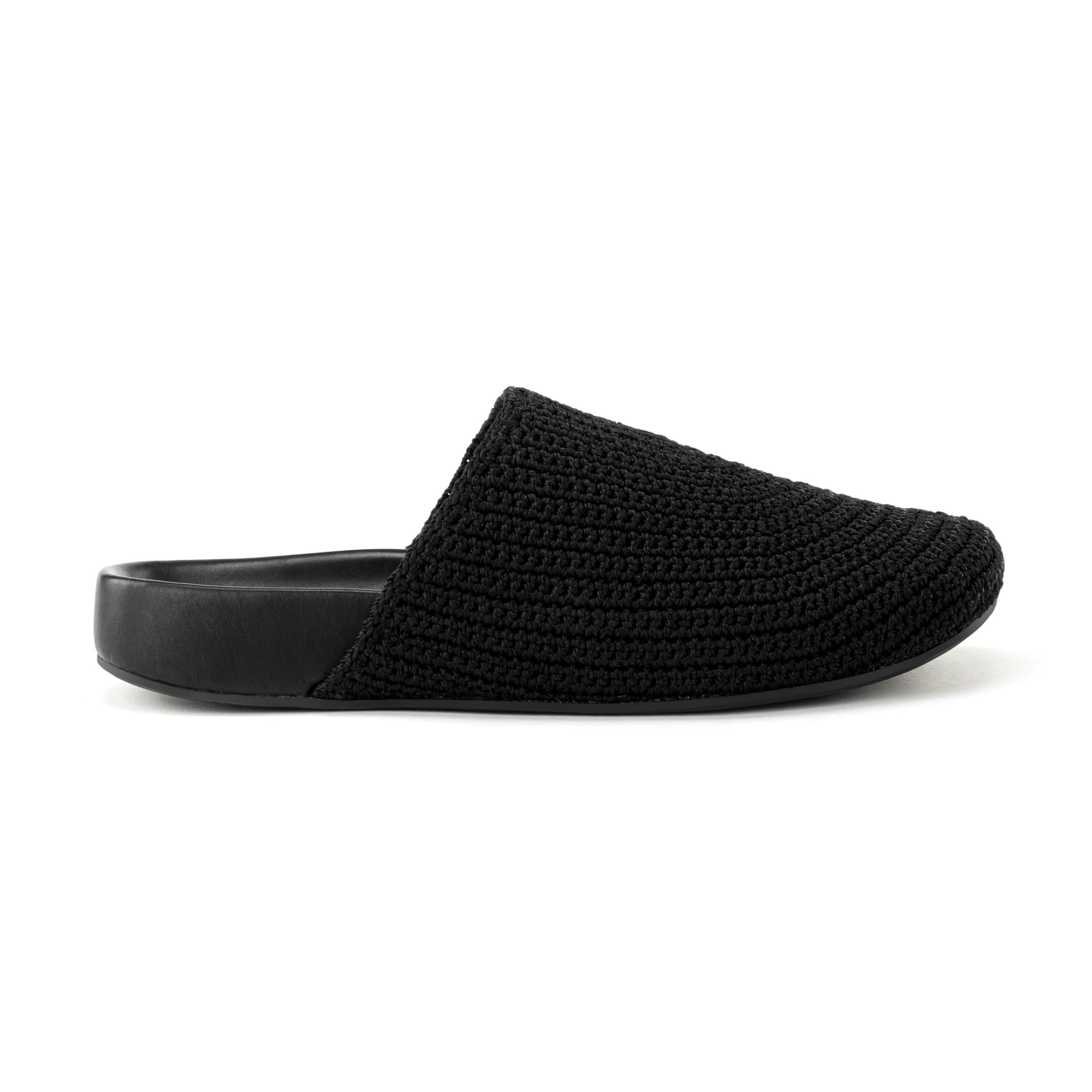 The Sak Bolinas Crochet & Leather Slip-On Clogs for Women - Comfortable Handmade Shoes for Casual Wear, Beach, and Home Use
