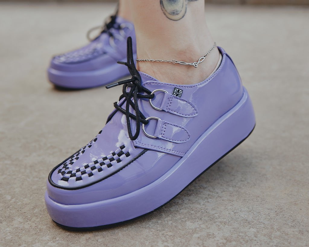 Viva Mondo Purple Liquid Creeper Shoes - Trendy Streetwear Sneakers for Men & Women | Perfect for Urban Fashion, Skateboarding & Casual Wear
