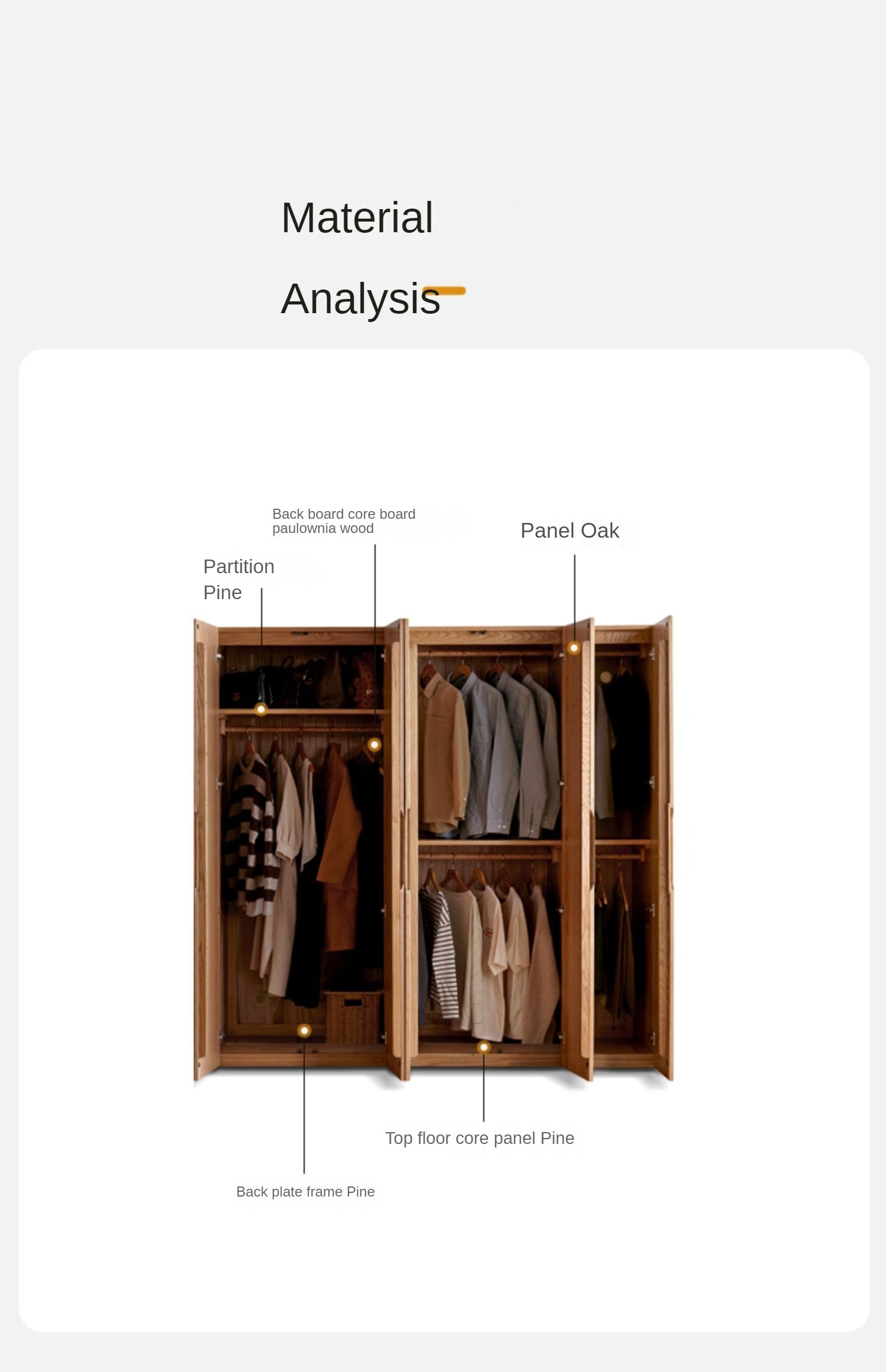 Solid Oak Wood Modern Wardrobe - Stylish & Durable Closet for Bedroom, Walk-In Closet, or Guest Room Storage